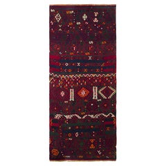 Red Persian Wool Flatweave Runner 3 ft x 7 ft , Tribal Geometry Stripe. Red Persian Wool Flatweave Runner 3 ft x 7 ft , Tribal Geometry Stripe.