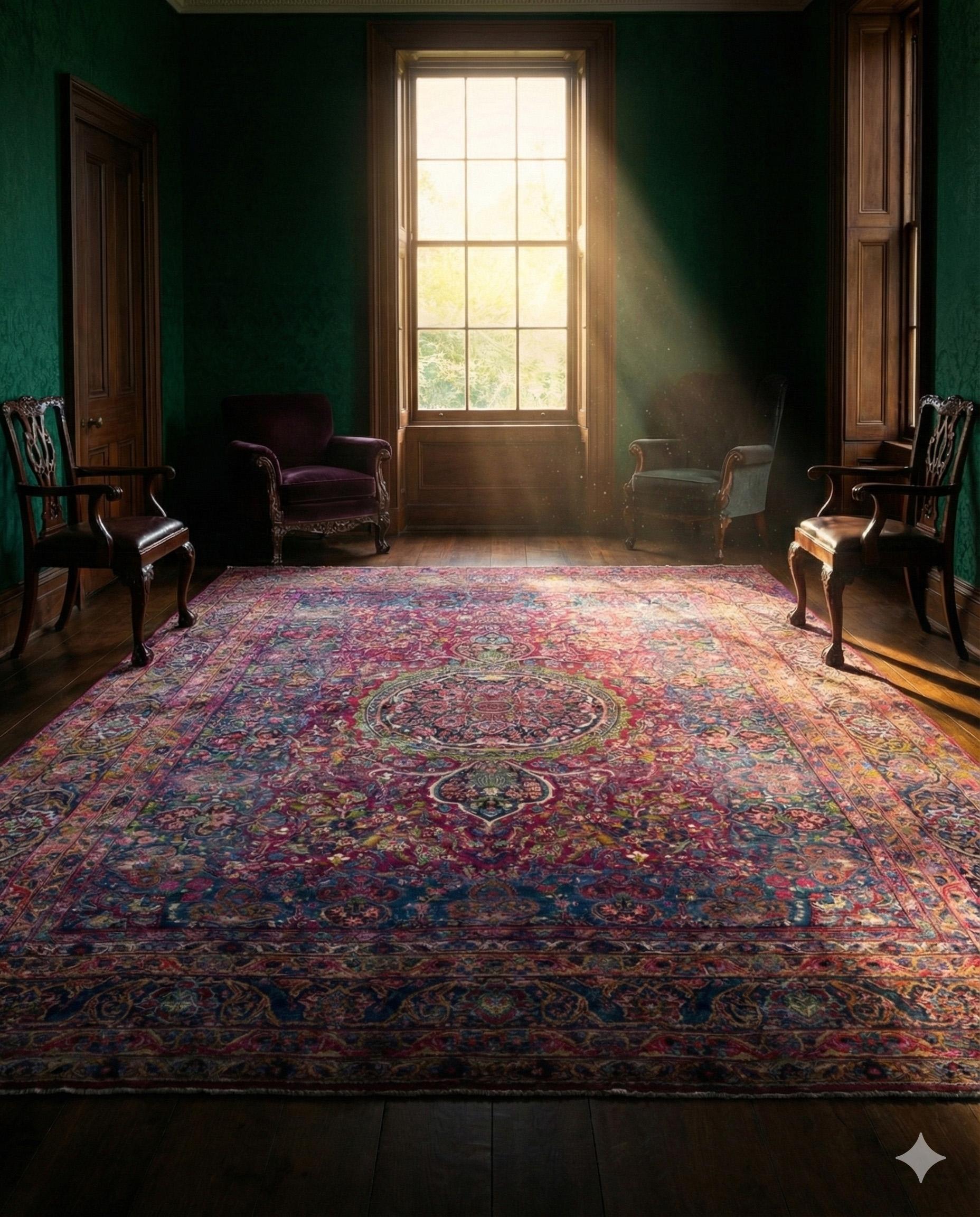 Red Persian Wool Hand Knotted Rug 9 ft x 11 ft 5 in (Persisch) im Angebot