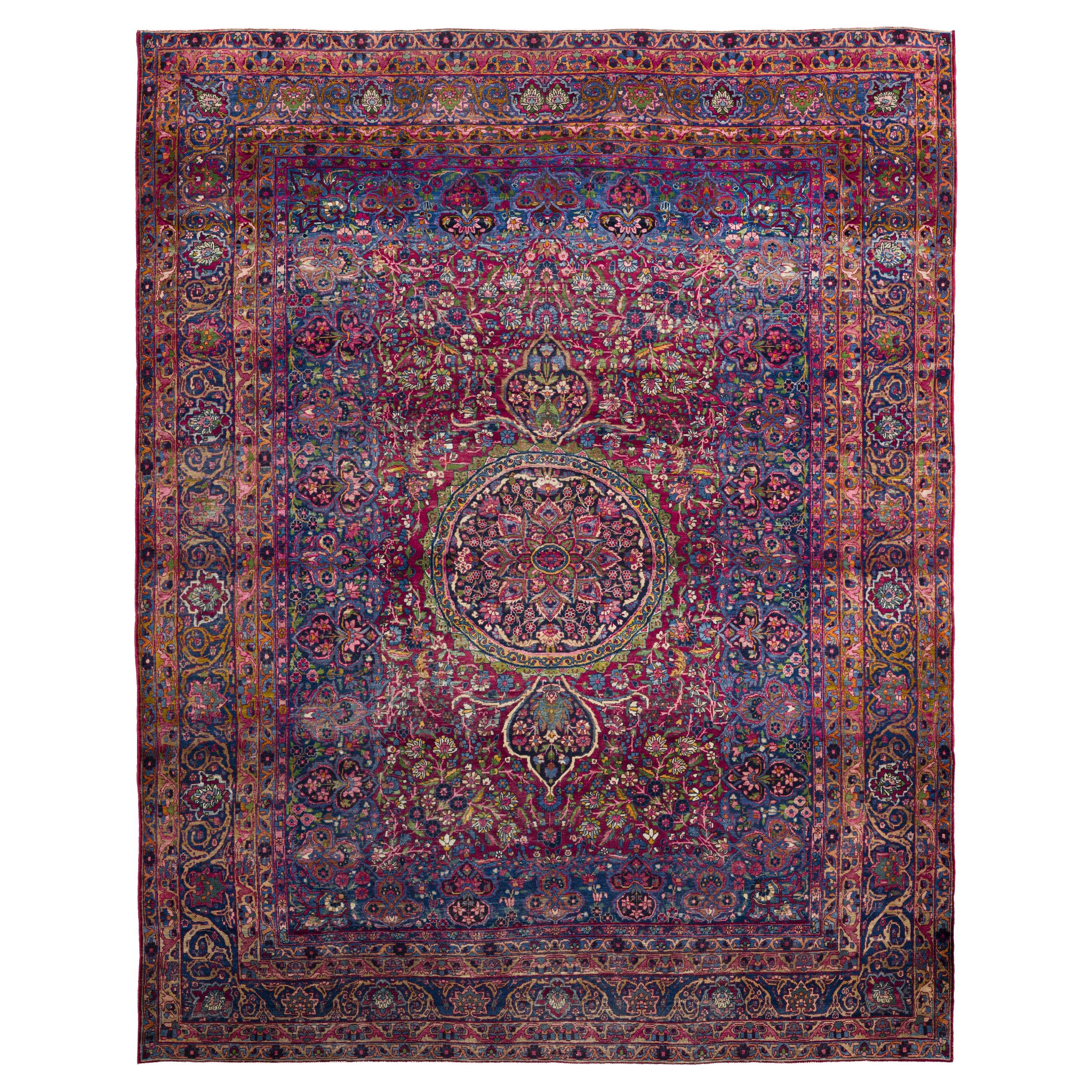 Red Persian Wool Hand Knotted Rug 9 ft x 11 ft 5 in im Angebot