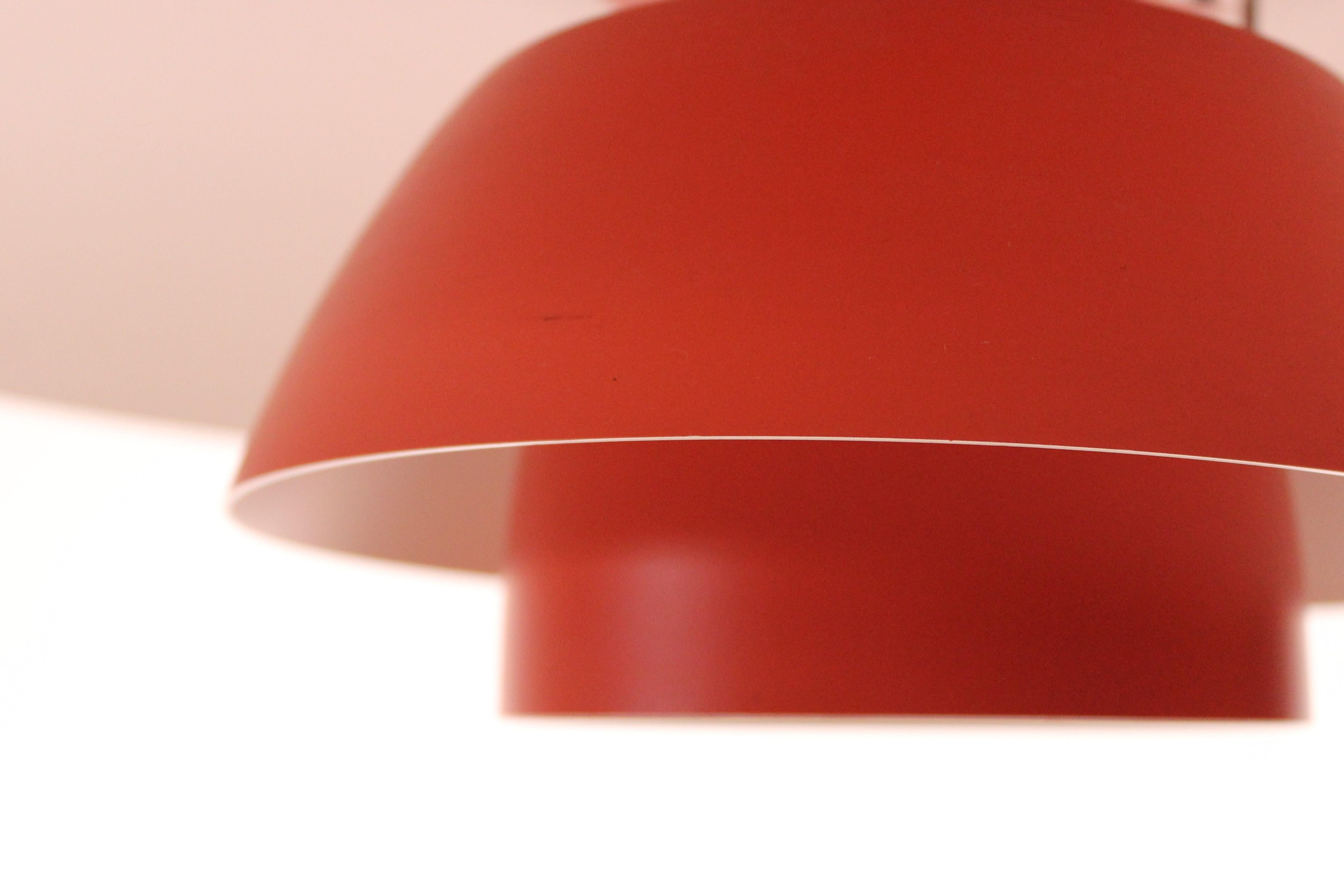 Danish Red PH4 Pendant Designed by Poul Henningsen, 1970s