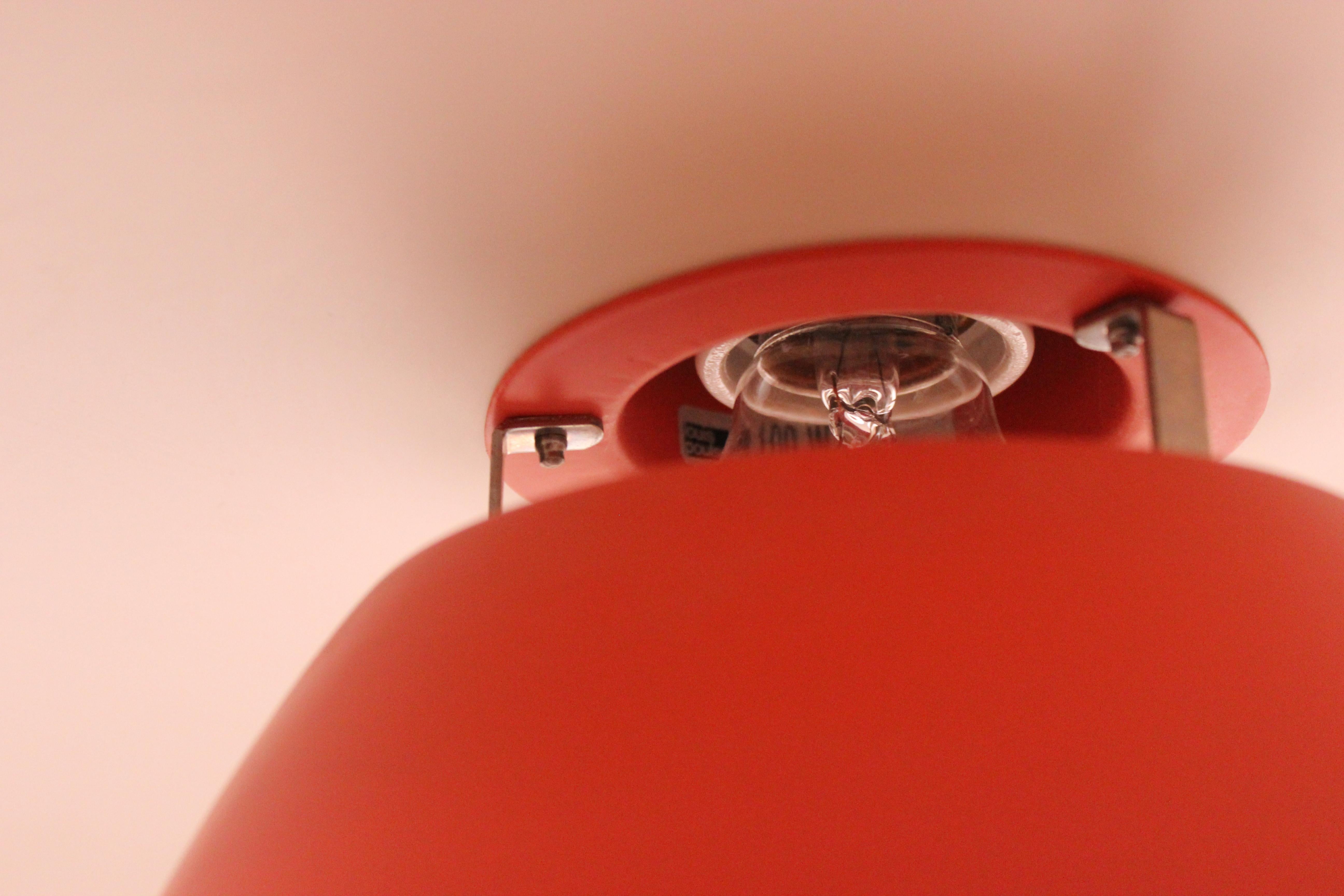 Lacquered Red PH4 Pendant Designed by Poul Henningsen, 1970s