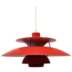 Red PH5 Pendant Designed by Poul Henningsen and Louis Poulsen, 1960s