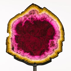 Red, Pink, & Green Watermelon Tourmaline Slice—  Anjanabonoina, Madagascar