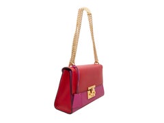 Red & Pink Gucci Color Block Padlock Shoulder Bag