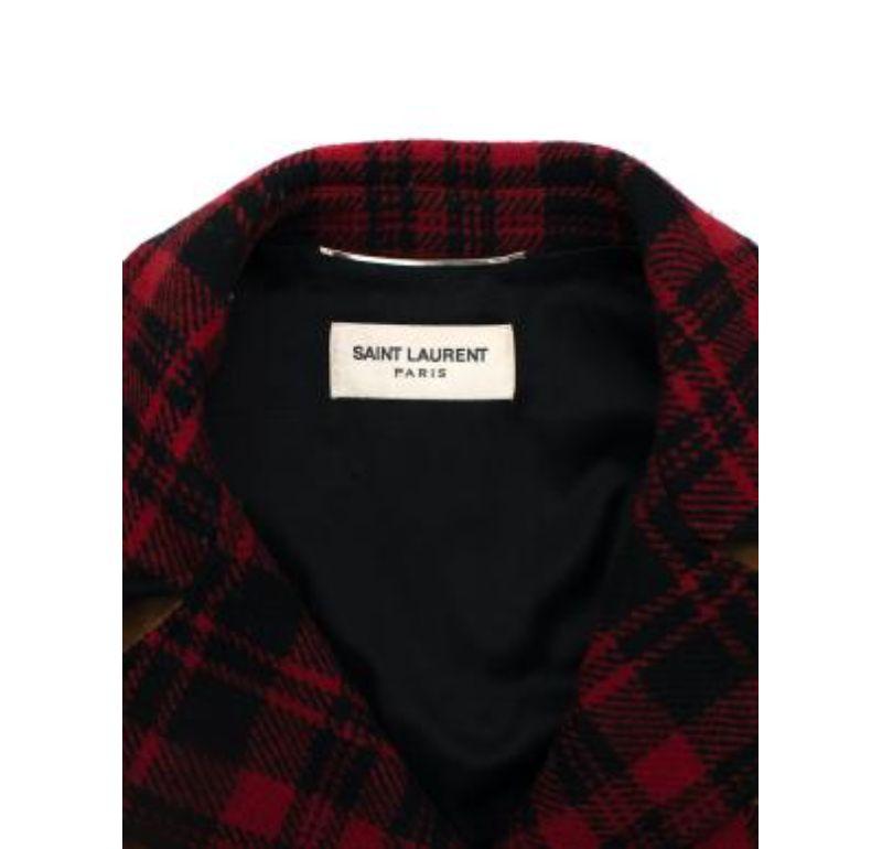Saint Laurent - Giacca da boscaiolo in lana a quadri rossi in vendita 1