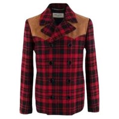 Saint Laurent - Giacca da boscaiolo in lana a quadri rossi