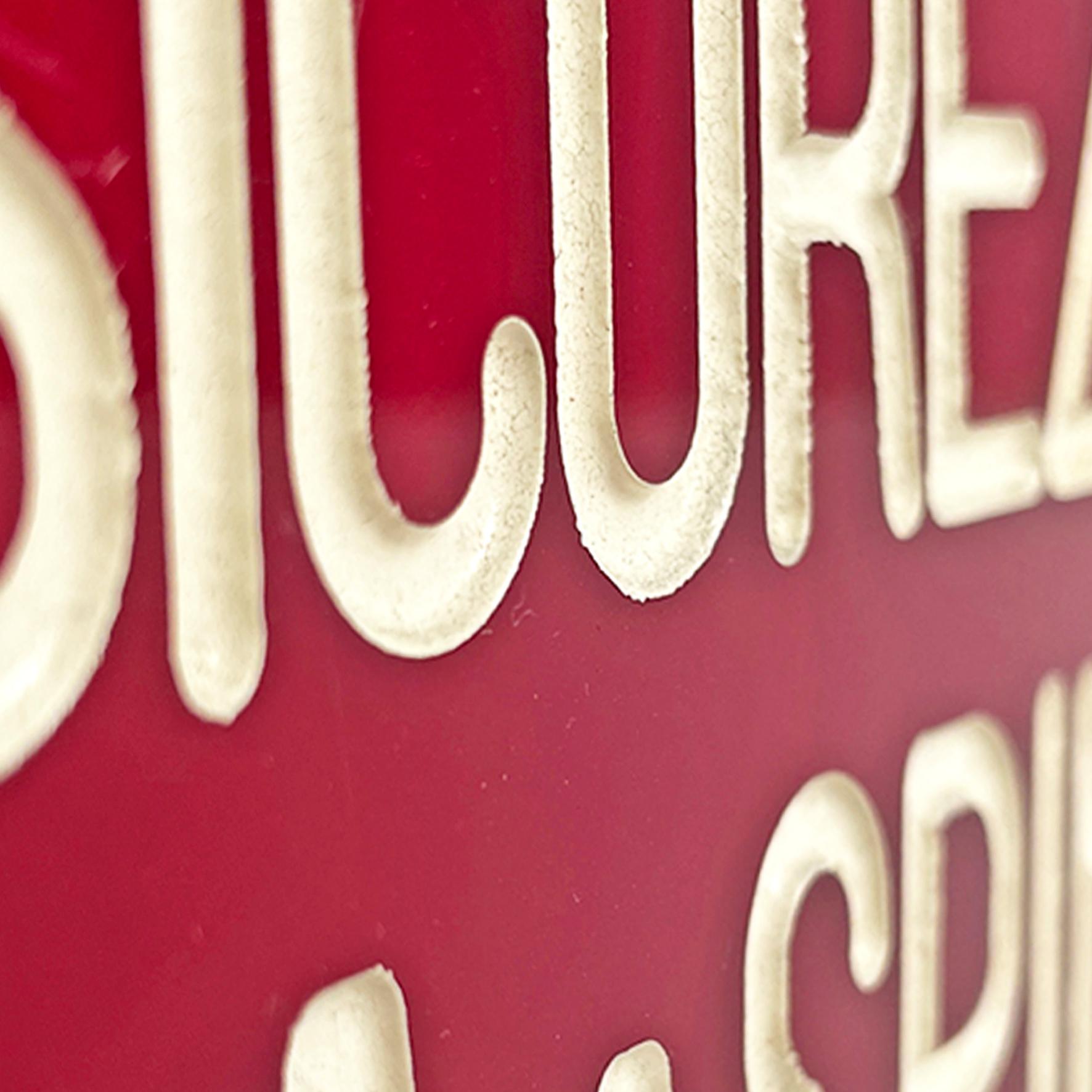 Italienisches rotes Kunststoffkino- oder Theaterschild aus der Mitte des Jahrhunderts, 1960er Jahre im Angebot 2