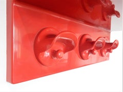 Red Plastic Coat Rack with Hat Shelf by Olaf von Bohr for Kartell, Italy, 1970s