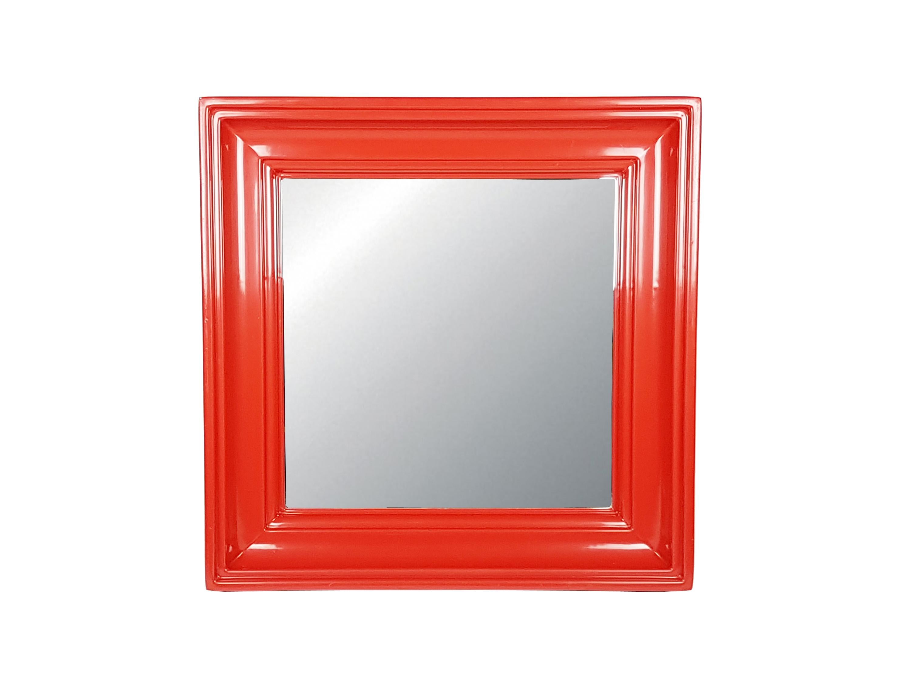 Singular Italian square mirror made from a 