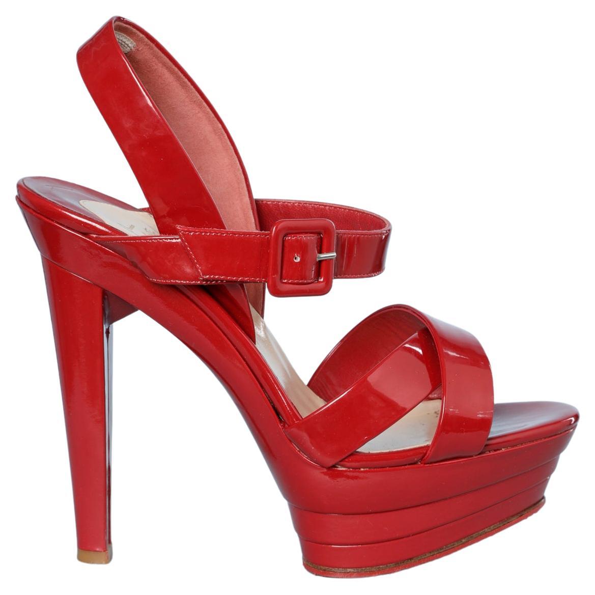 Red platform-sandals in patent calf Christian Louboutin 
