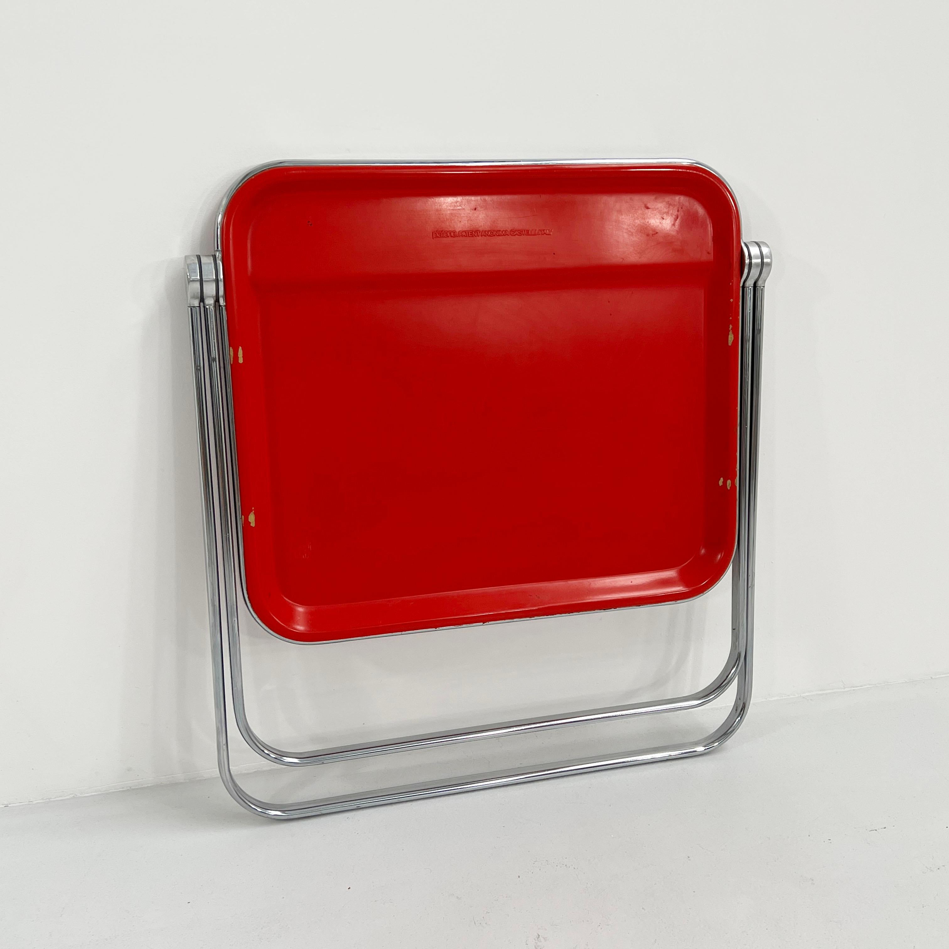 Red Platone Folding Desk by Giancarlo Piretti for Anonima Castelli, 1970s 4