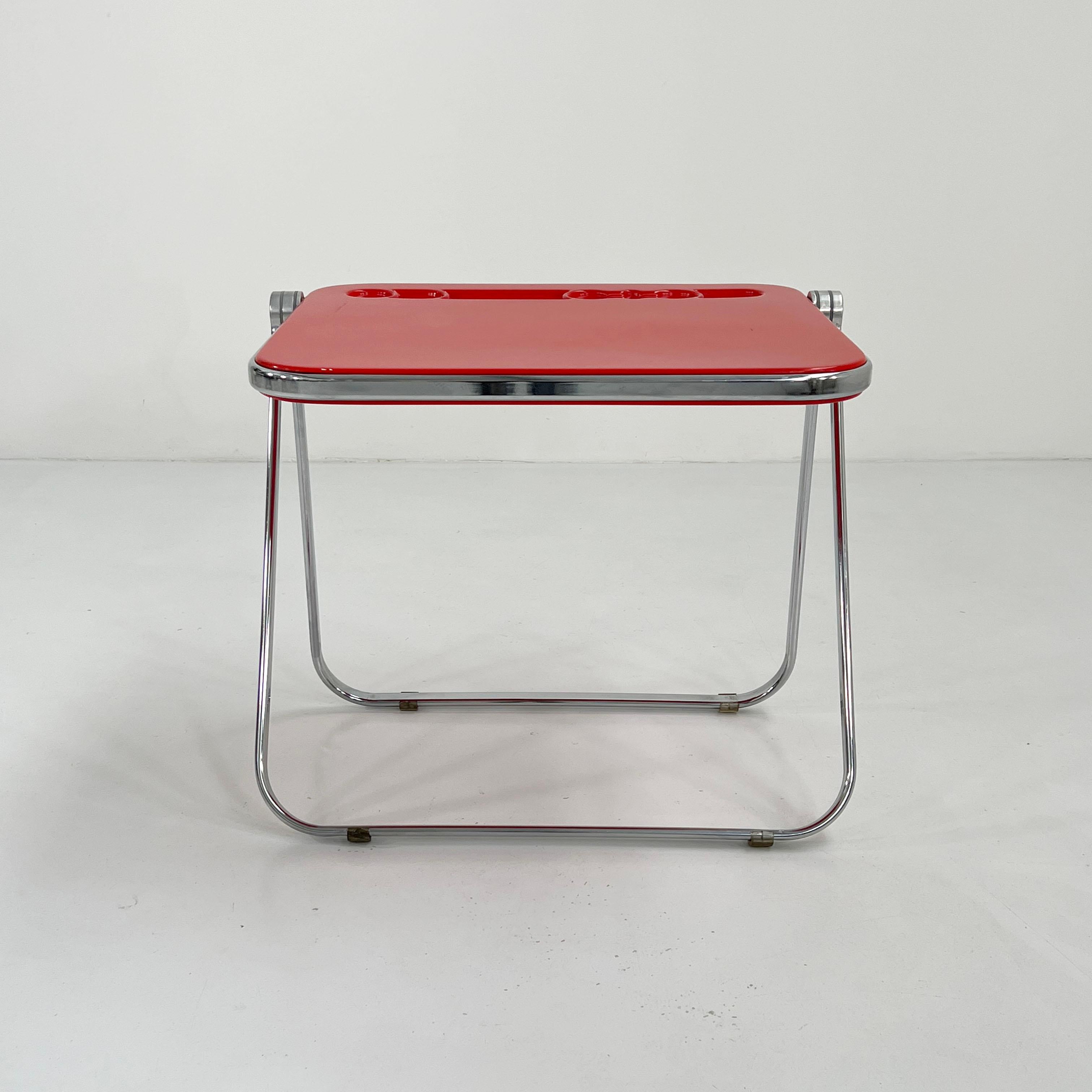 Mid-Century Modern Red Platone Folding Desk by Giancarlo Piretti for Anonima Castelli, 1970s