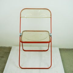 Red Plia Lucite Folding Chair by G. Piretti for Castelli Italy