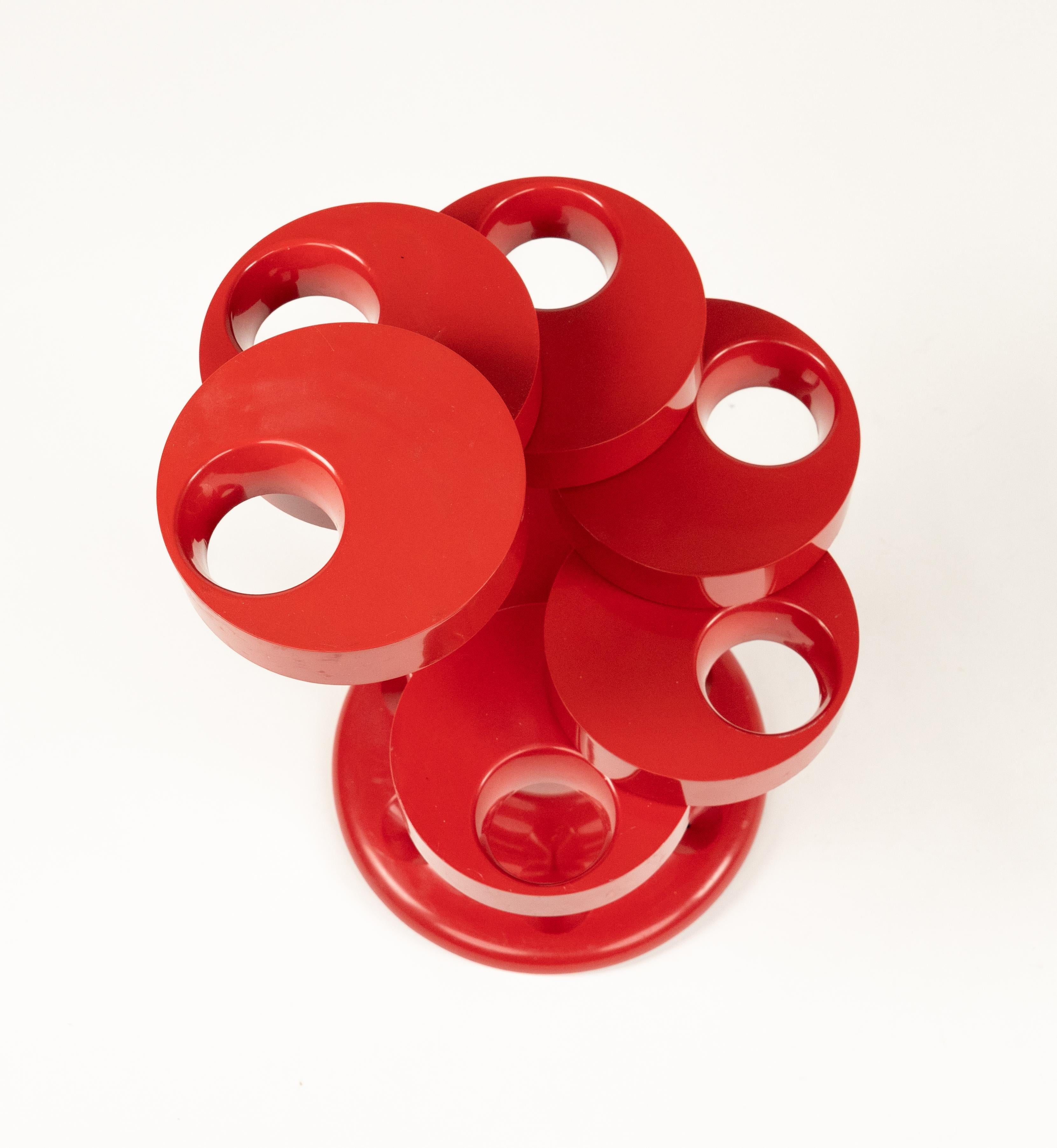 Stand pour Umbrella en Pluvium rouge Giancarlo Piretti pour Anonima Castelli Italie 1970 en vente 6