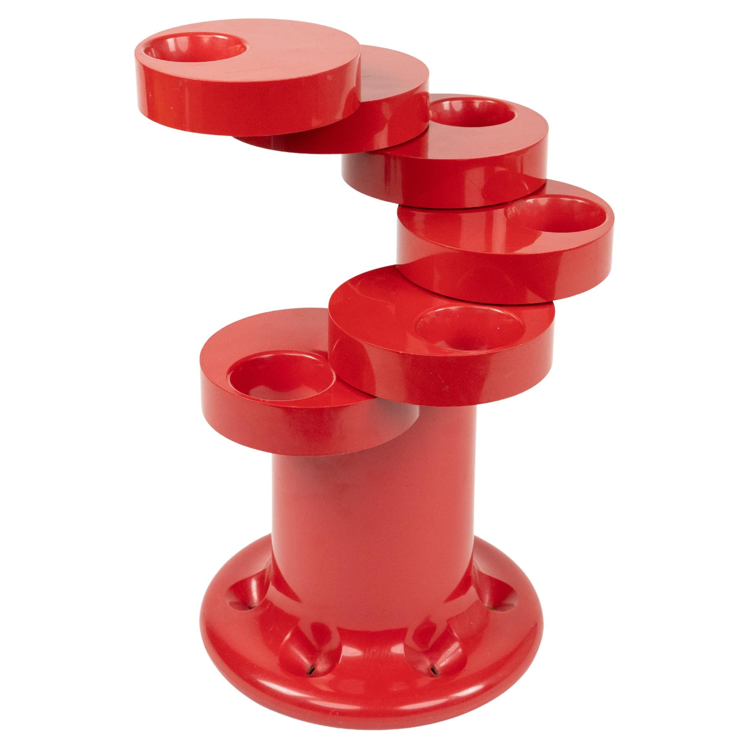 Stand pour Umbrella en Pluvium rouge Giancarlo Piretti pour Anonima Castelli Italie 1970 en vente 12