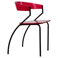 Sedia in compensato rosso