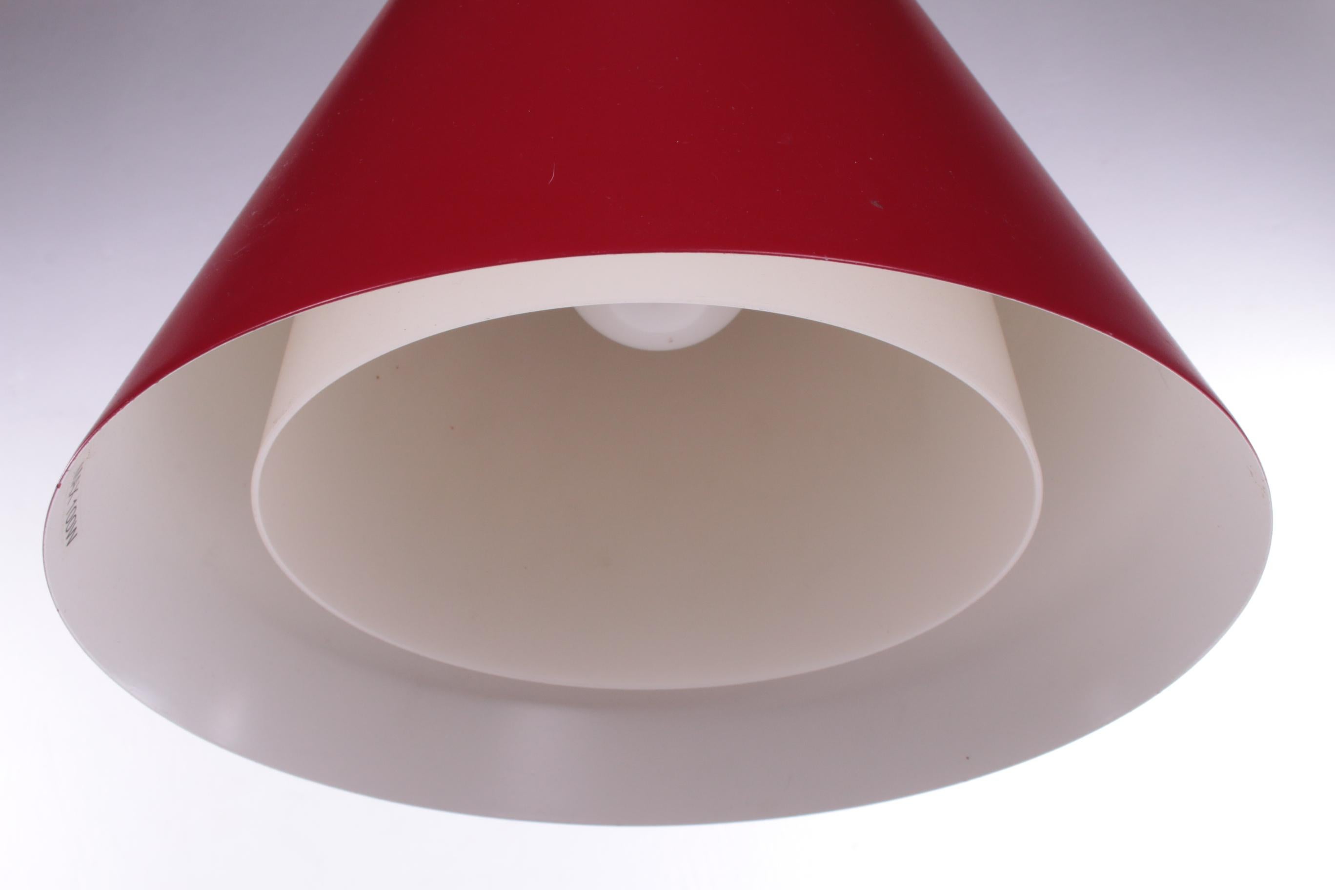 Red Point Hanging Lamp with Glass in It Made in the 1960s For Sale 1