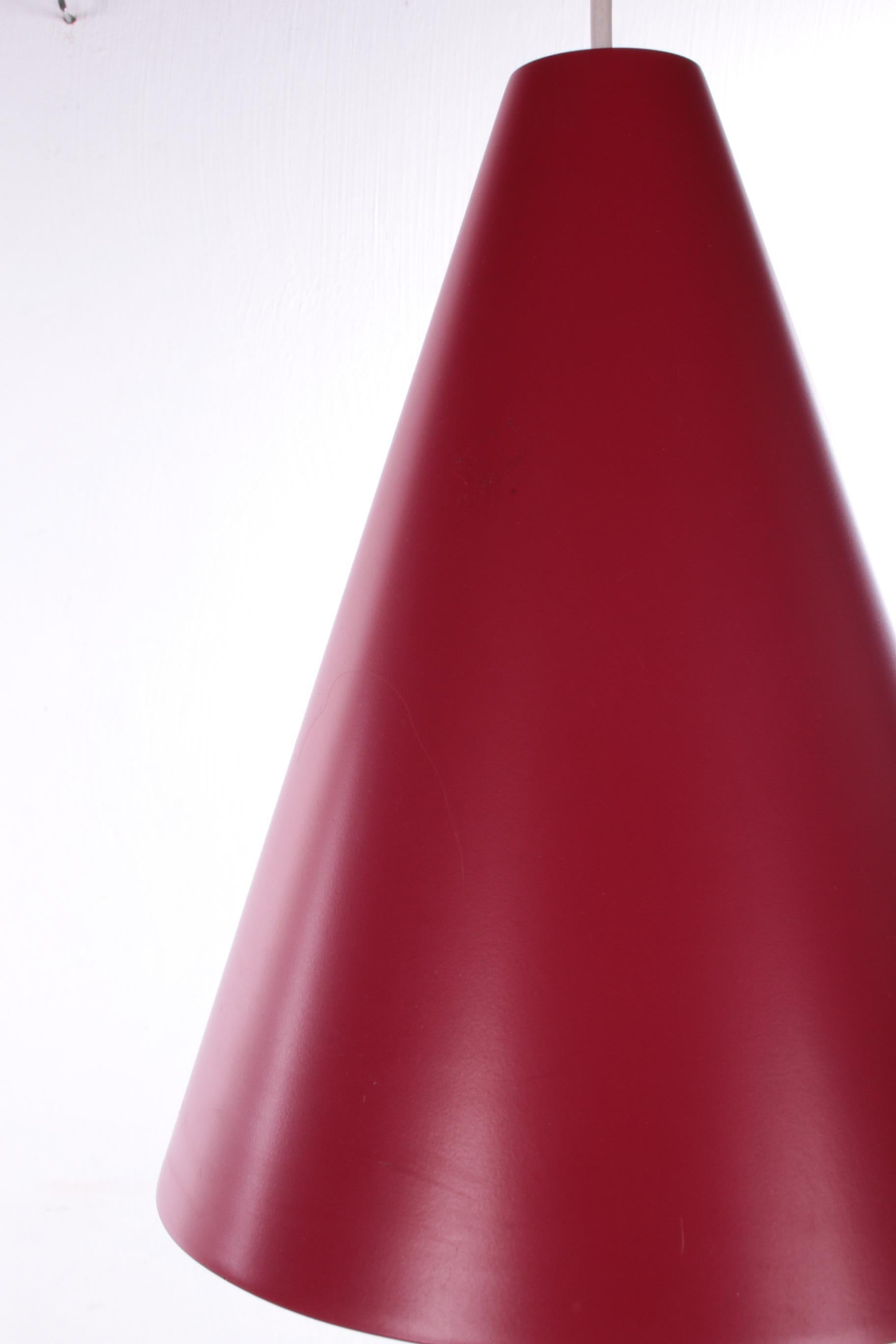 Red Point Hanging Lamp with Glass in It Made in the 1960s 2