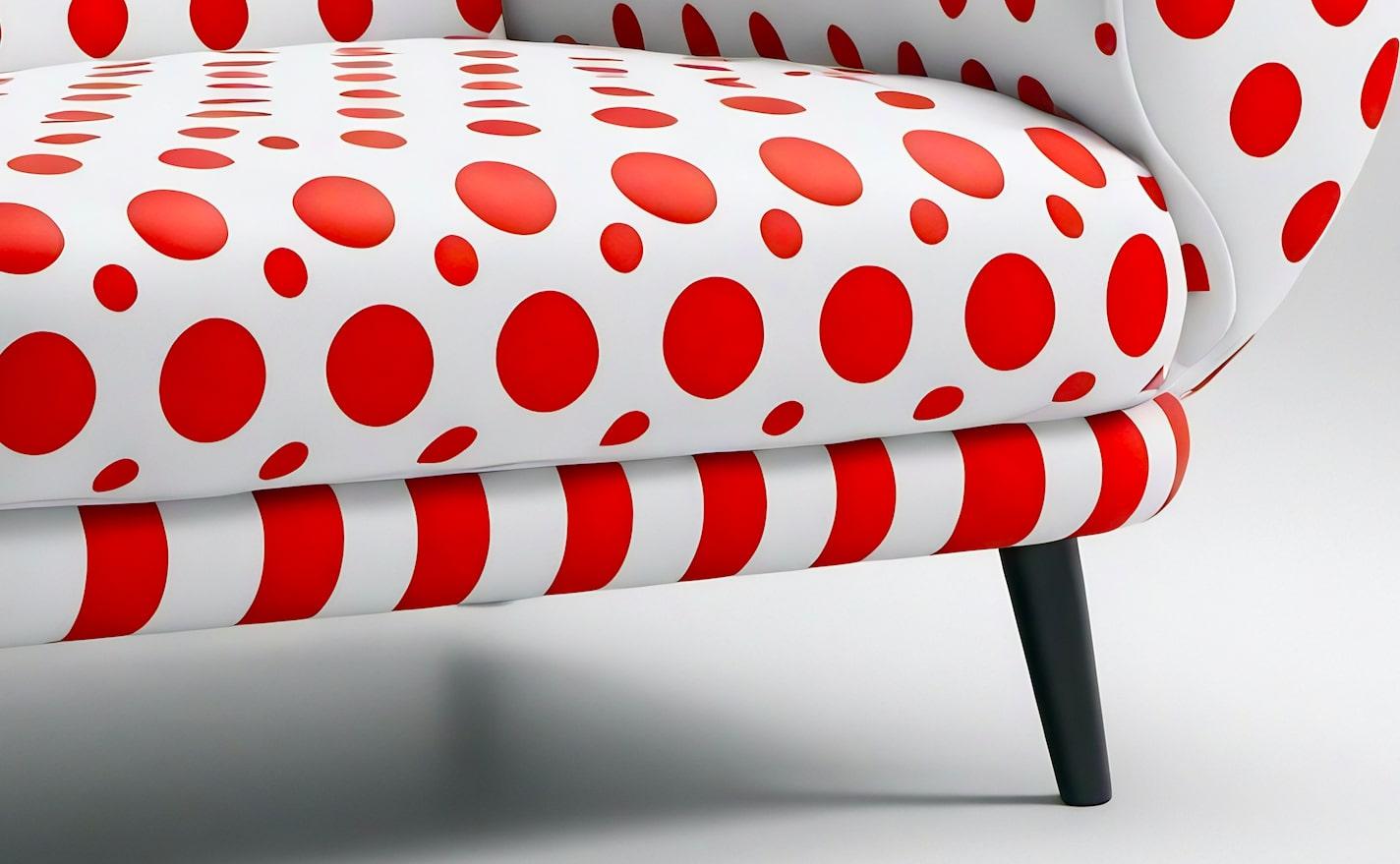 Roter Polkadot-Loungesessel (21. Jahrhundert und zeitgenössisch) im Angebot
