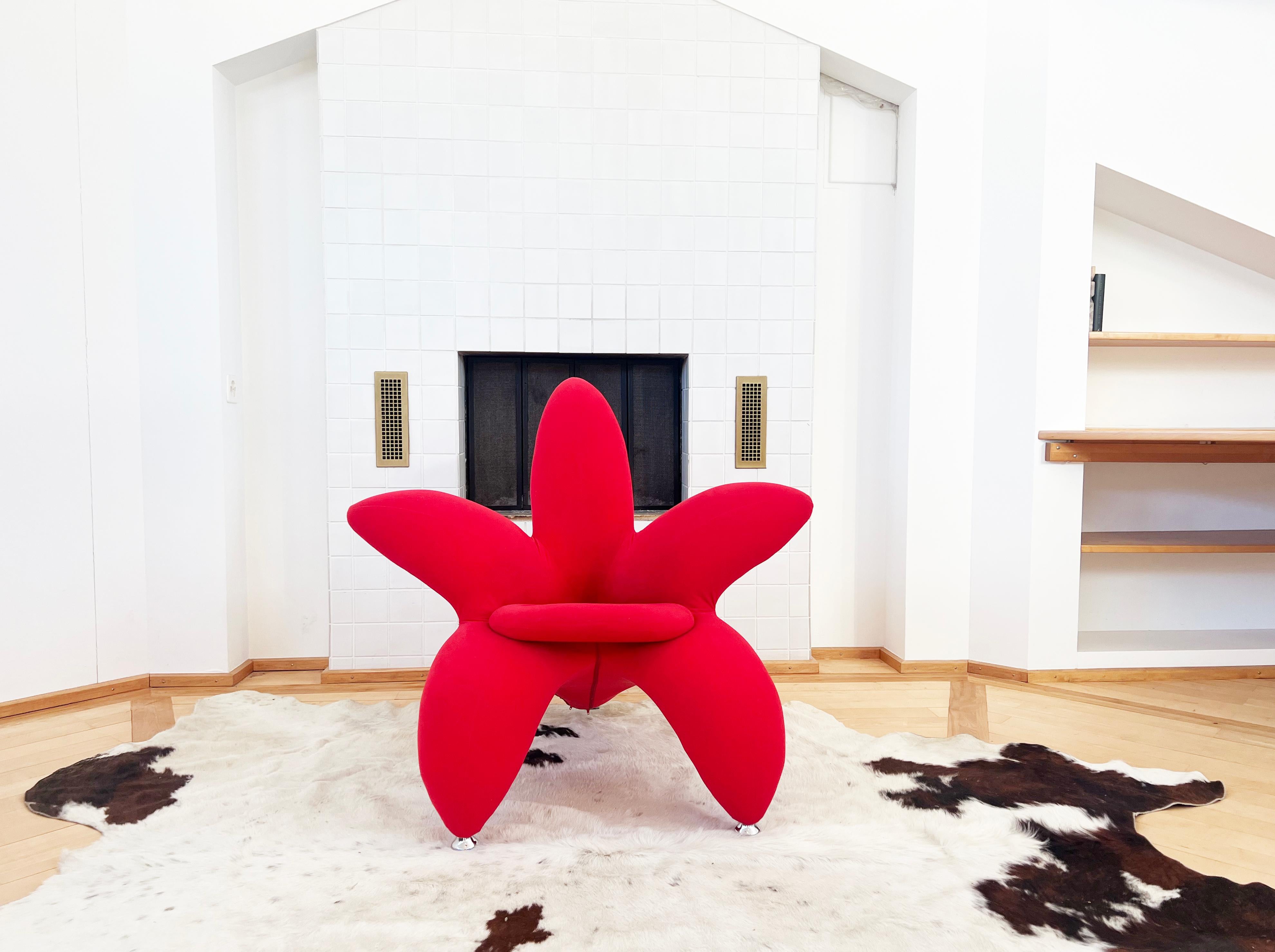 Red Post Modern 90s Getsuen Lily Flower Chair Designed by Masonaria Umeda Edra In Good Condition In Basel, BS