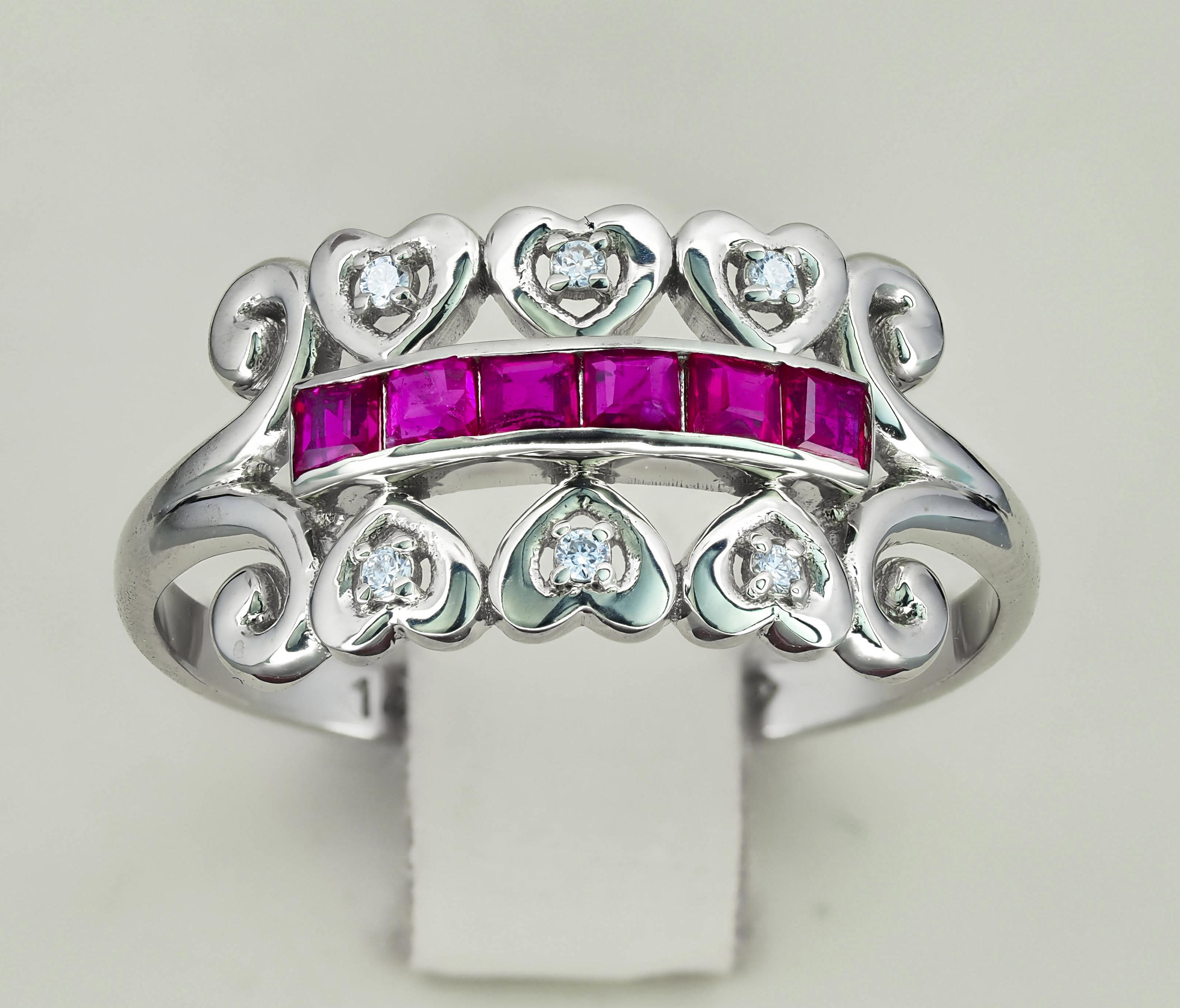 in vendita:  Anello d'oro 14k con rubino rosso princess 5