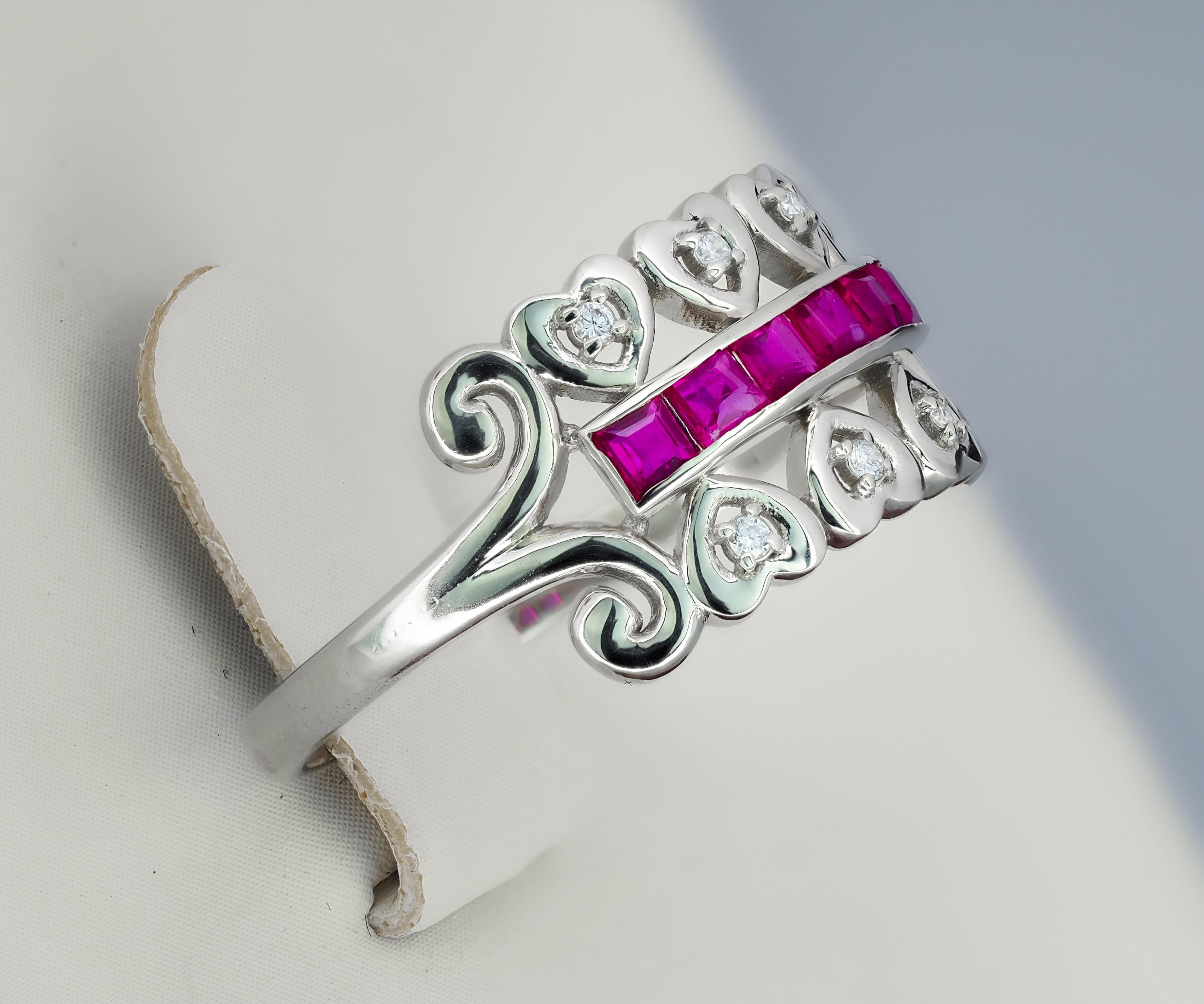 in vendita:  Anello d'oro 14k con rubino rosso princess 6
