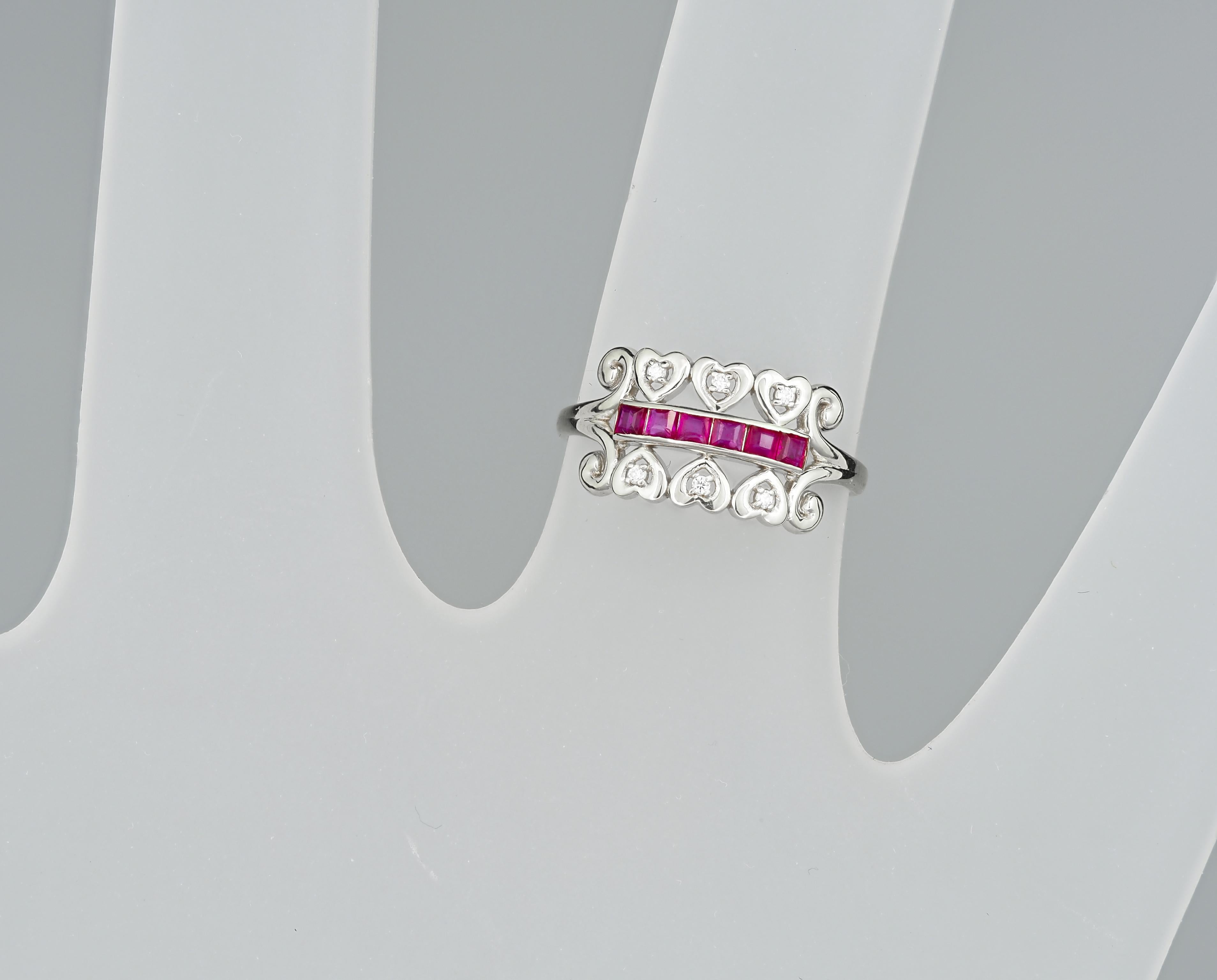 in vendita:  Anello d'oro 14k con rubino rosso princess 7