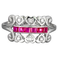 Rote Princesse Rubin Edelstein 14k Gold Ring.