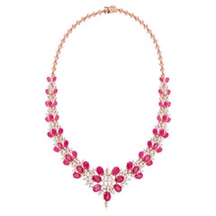 Collier ras du cou en or rose 18 carats avec diamants pavés