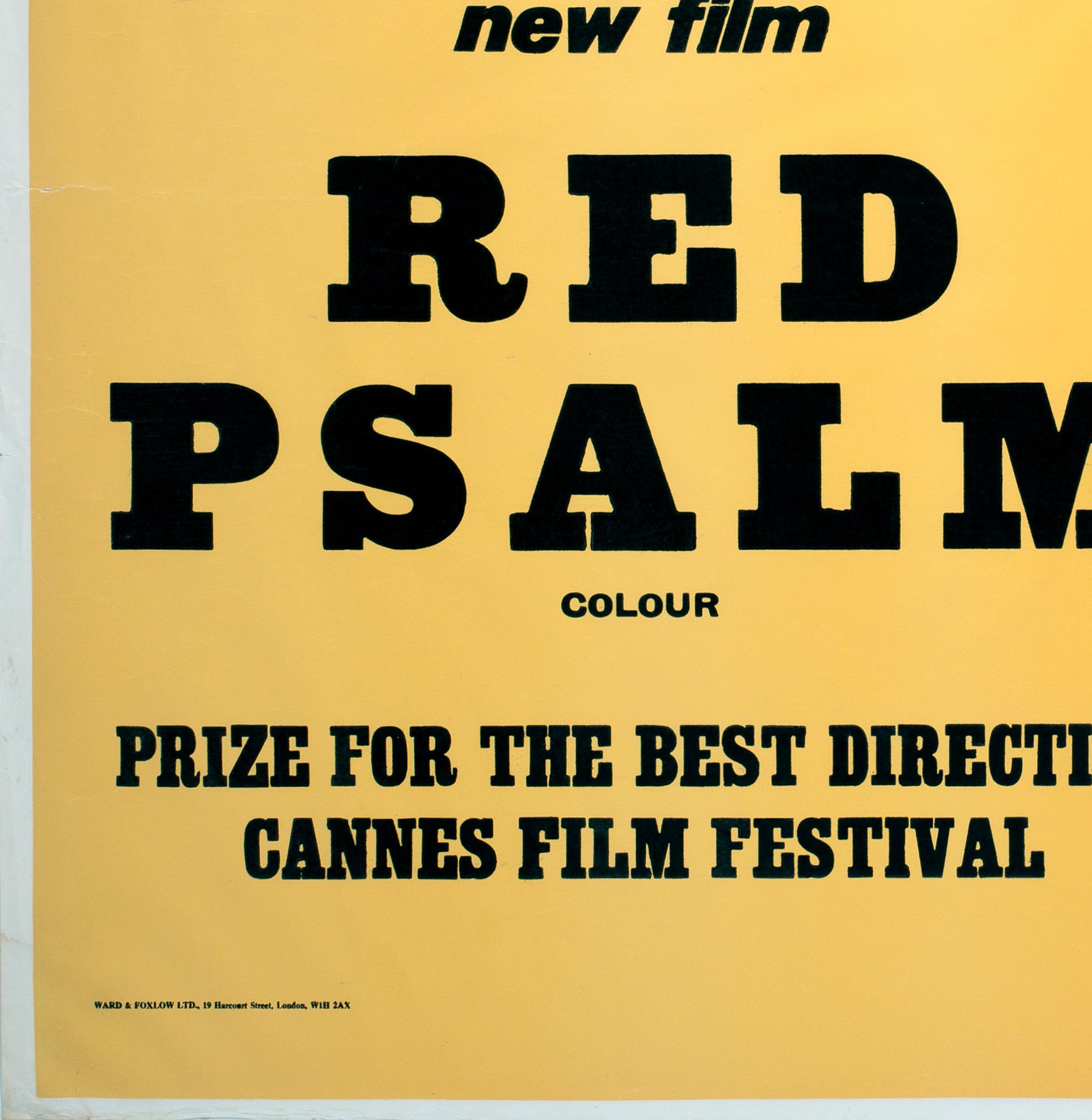 20th Century Red Psalm 1973 Academy Cinema London UK Quad Film Poster, Strausfeld For Sale