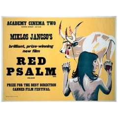 Vintage Red Psalm 1973 Academy Cinema London UK Quad Film Poster, Strausfeld