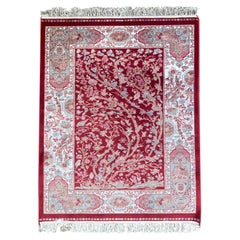 Roter türkischer Teppich aus reiner Seide, 1000 KPSI