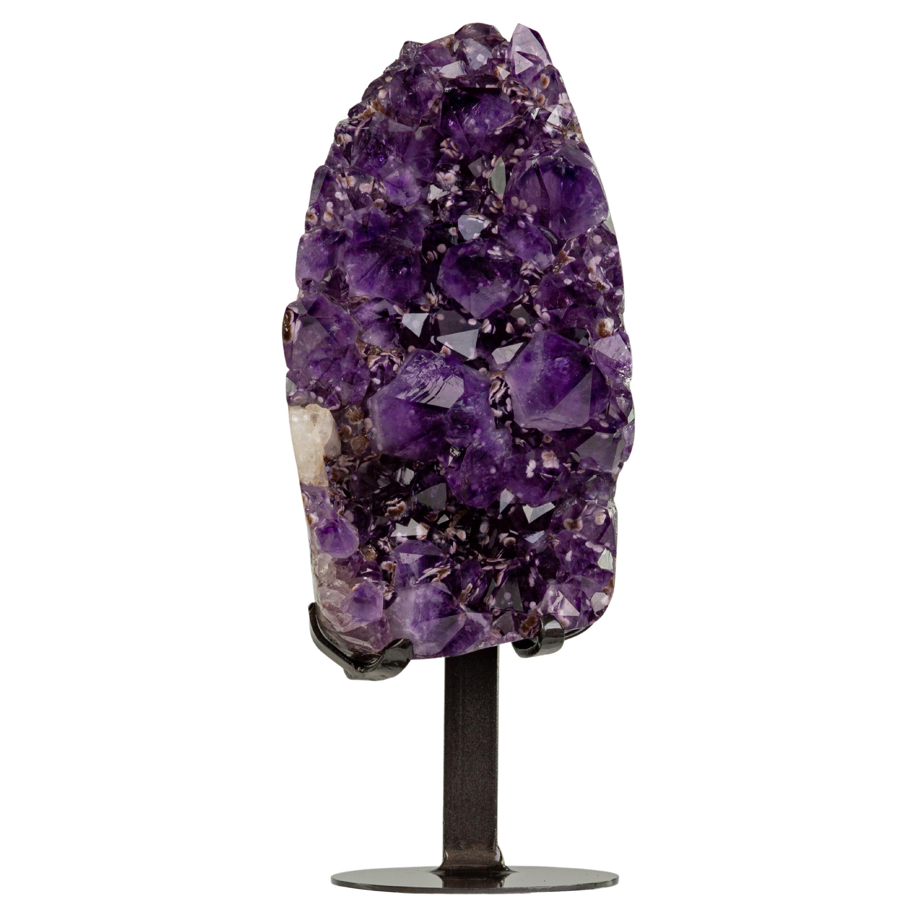 Red purple Amethyst Goethite Rosettes Decorative Object Sculpture Crystal Rock For Sale