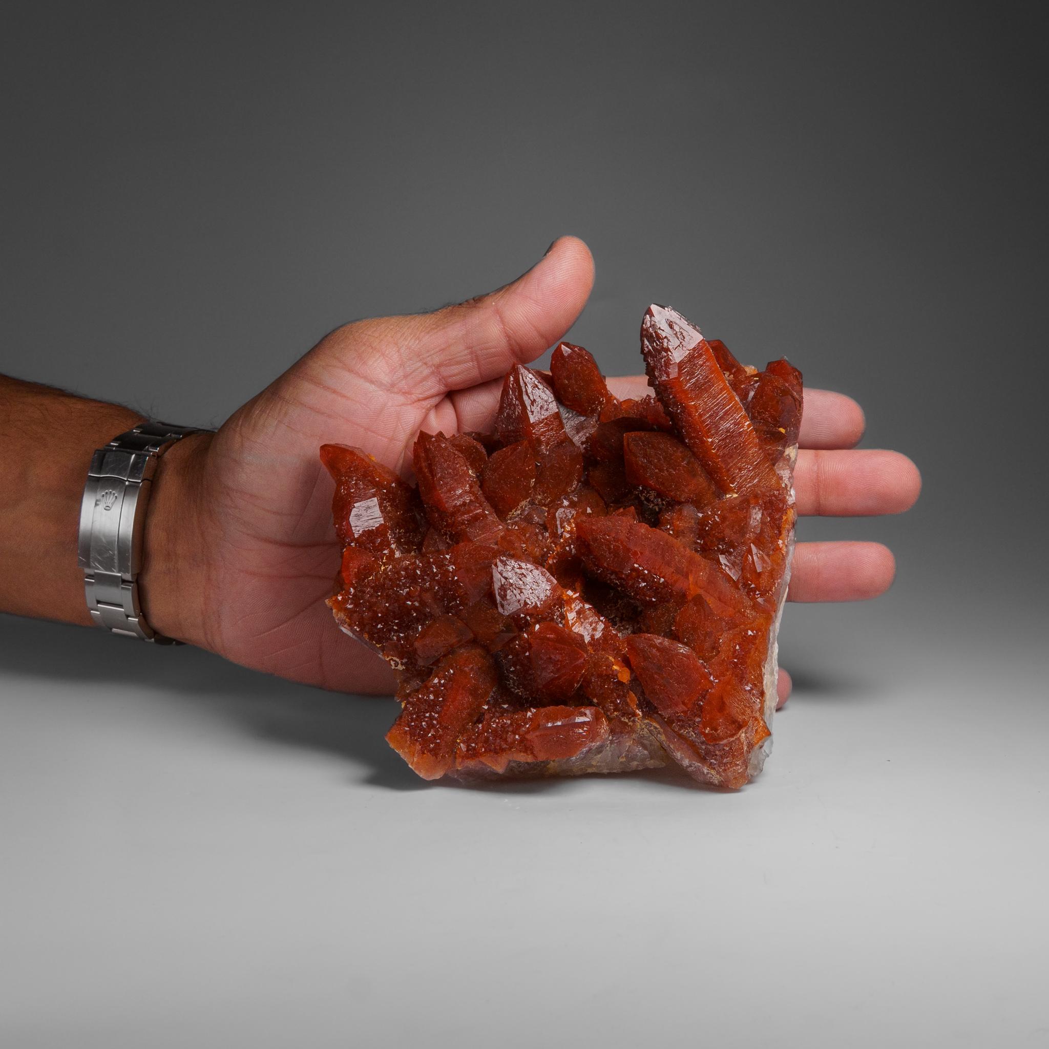 Moroccan Red Quartz Hematite crystal cluster From Morocco (1.2 lbs) For Sale