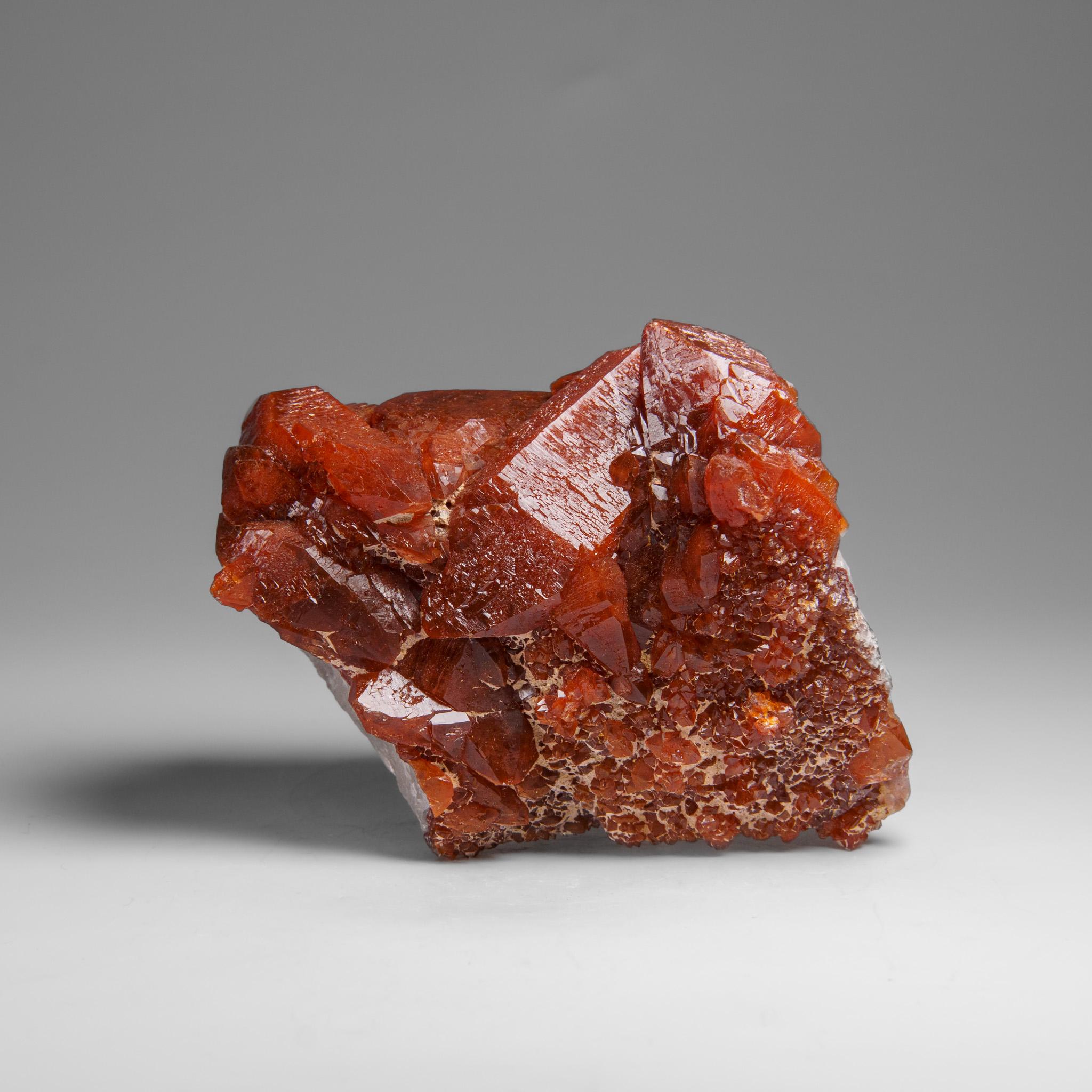 Red Quartz Hematite crystal cluster From Morocco (1.3 lbs) In New Condition For Sale In New York, NY