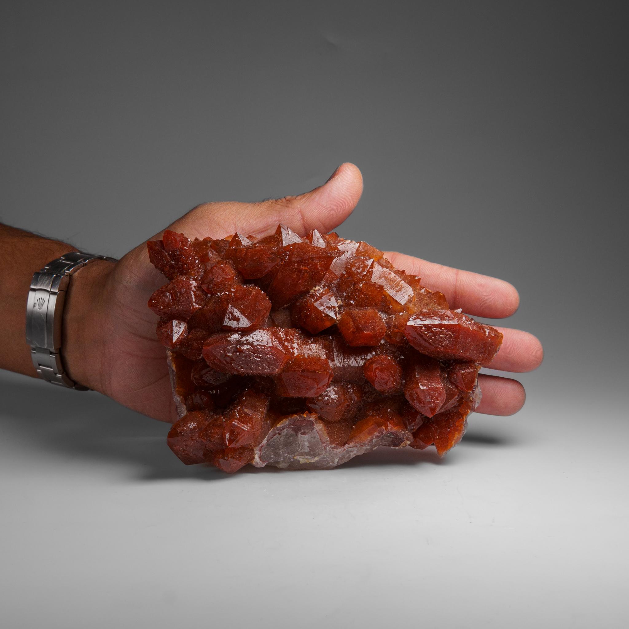 Moroccan Red Quartz Hematite crystal cluster From Morocco (1.5 lbs) For Sale