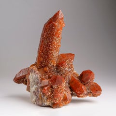 Grappe de cristal de quartz rouge et de hématite du Maroc (1.5 lbs)