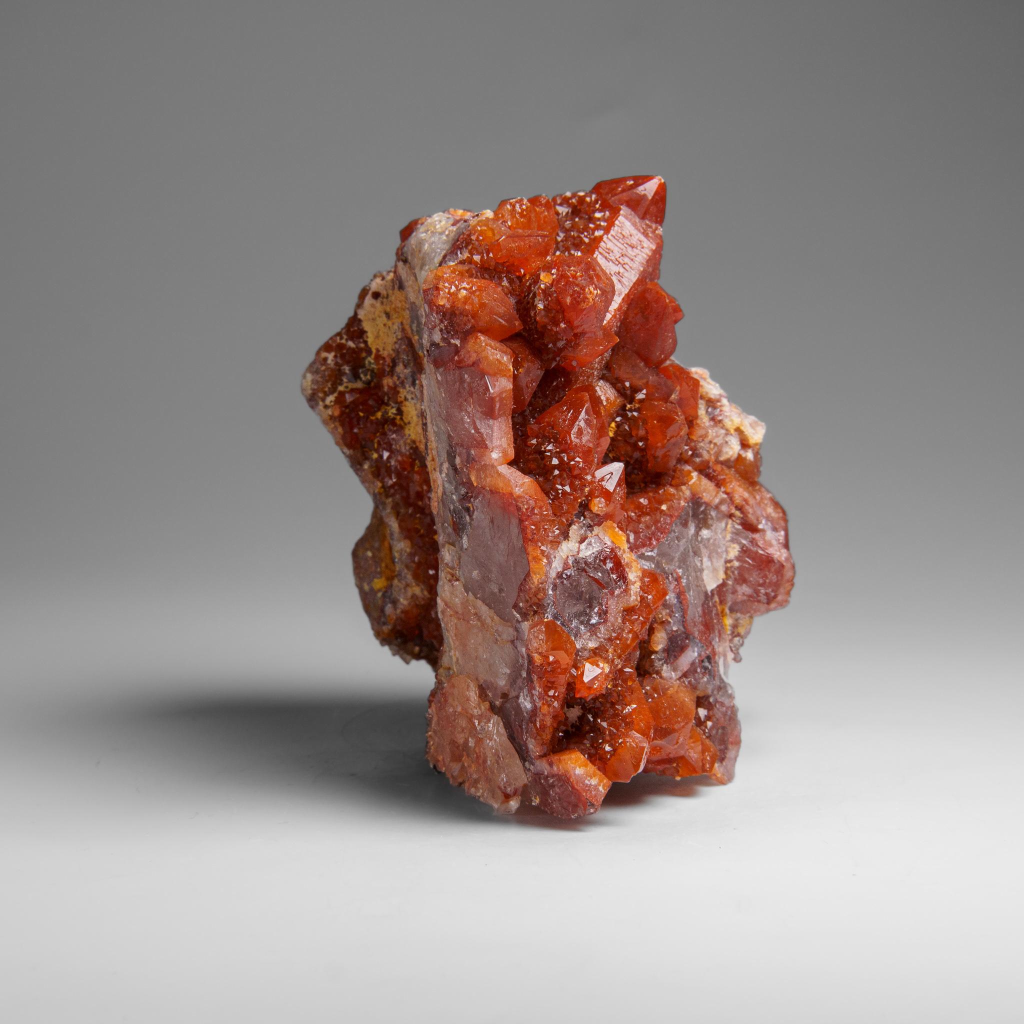 Red Quartz Hematite crystal cluster From Morocco (1.6 lbs) In New Condition For Sale In New York, NY