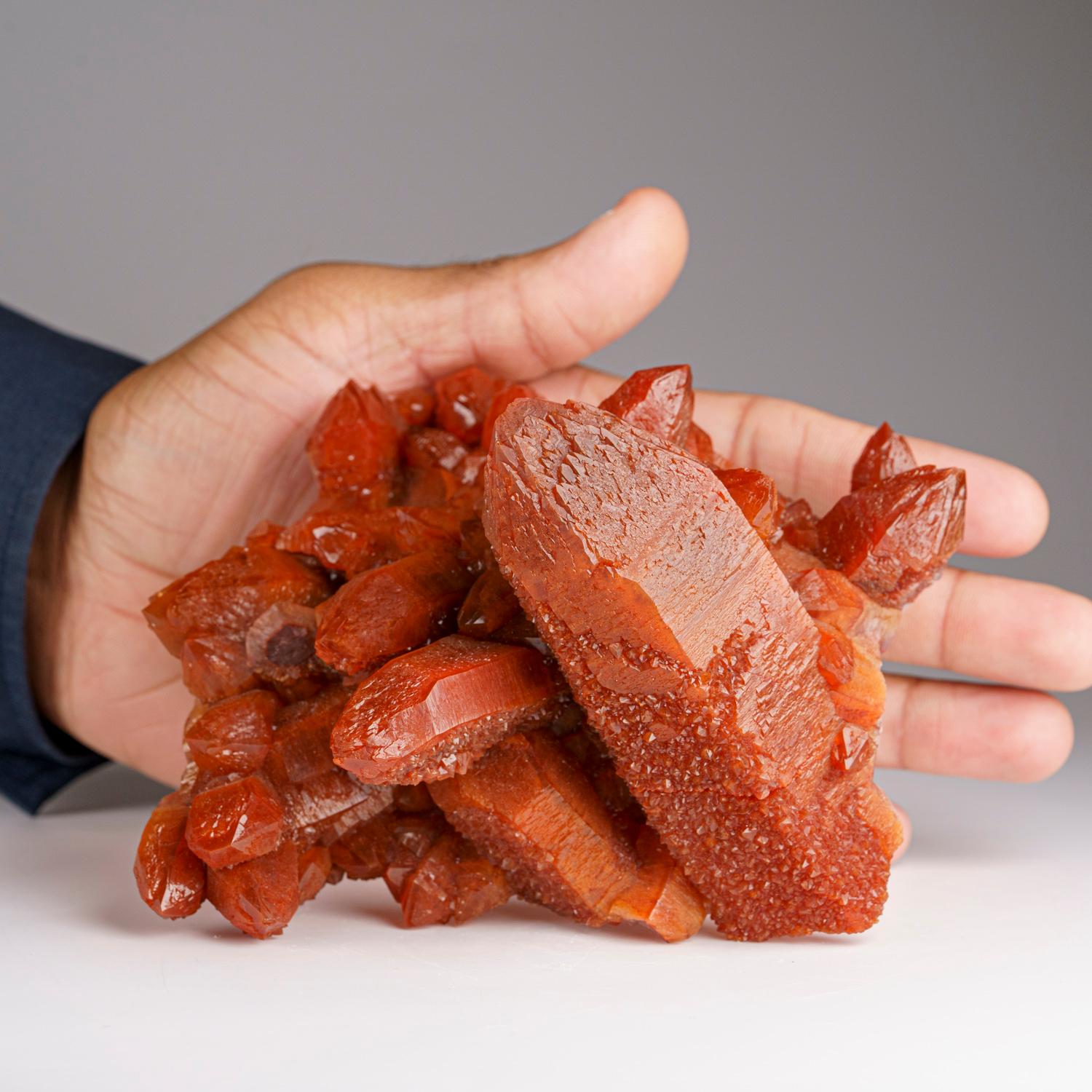 Crystal Red Quartz Hematite crystal cluster From Morocco (1.6 lbs) For Sale