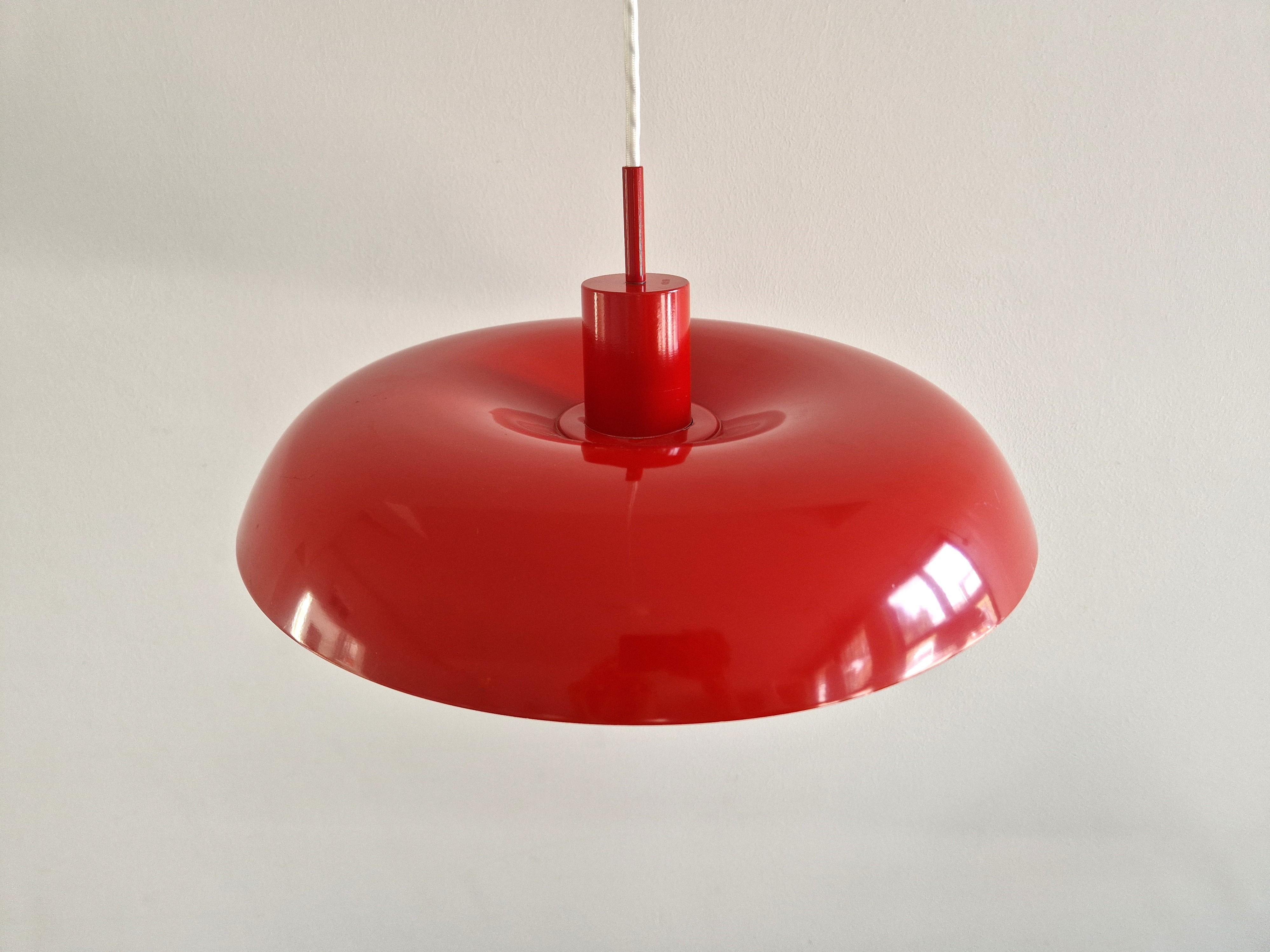 Mid-Century Modern Red RA-40 pendant lamp by Piet Hein for Lyfa, Denmark 1960's For Sale