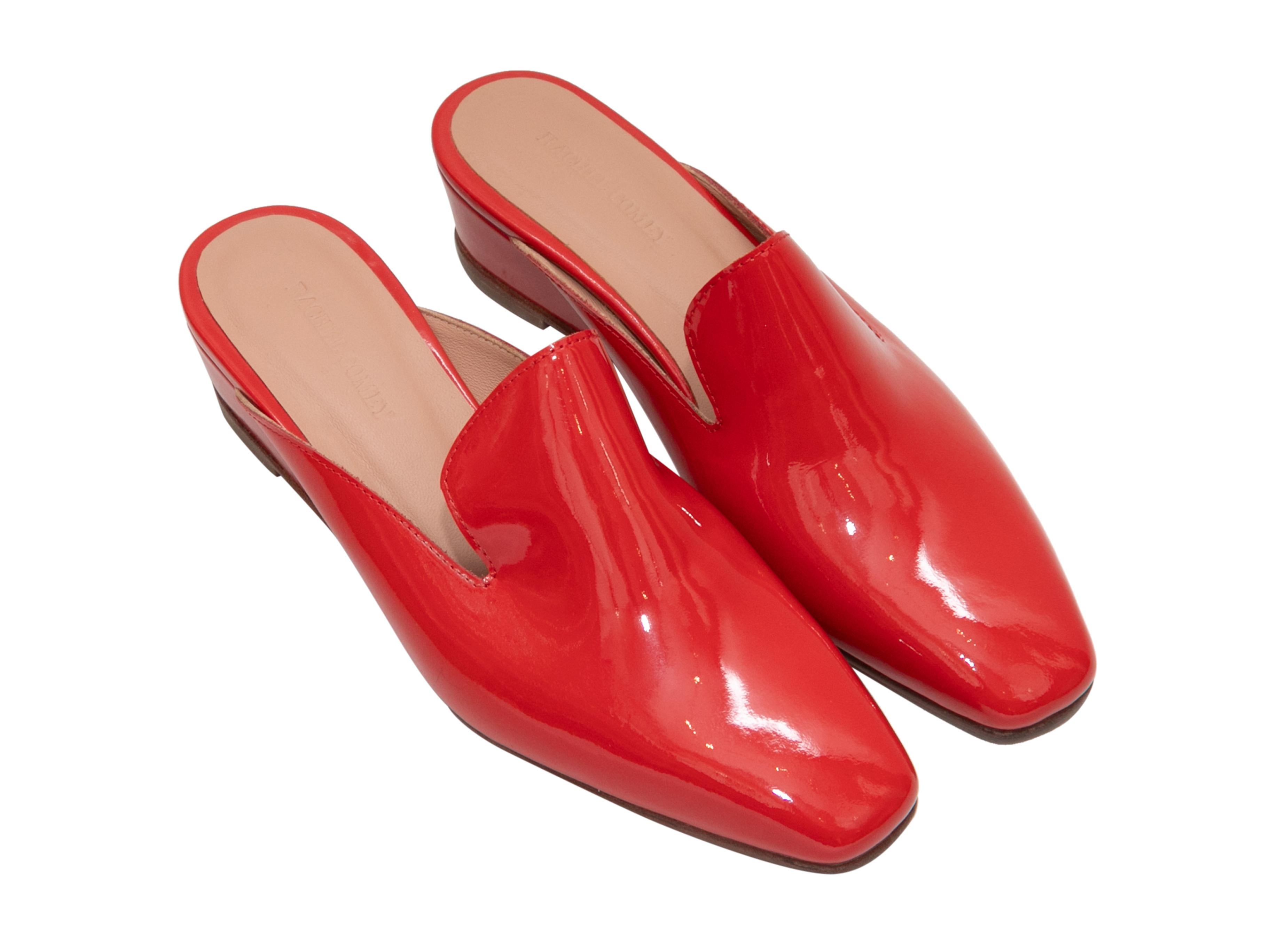 Red Rachel Comey Patent Wedge Mules Size 37 In Good Condition For Sale In New York, NY