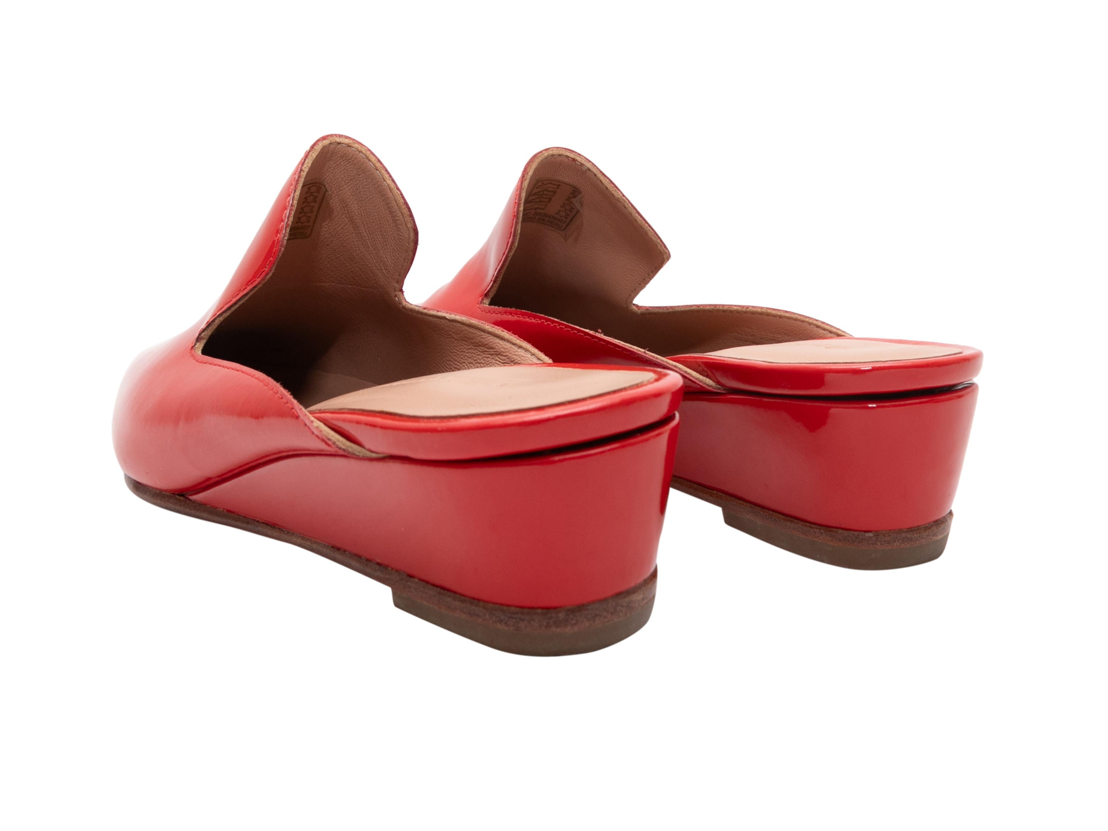 Red Rachel Comey Patent Wedge Mules Size 37 For Sale 1