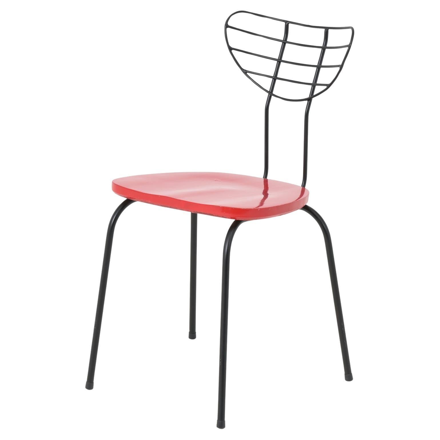 Red Radar Chair attributed to Willy Van Der Meeren For Sale