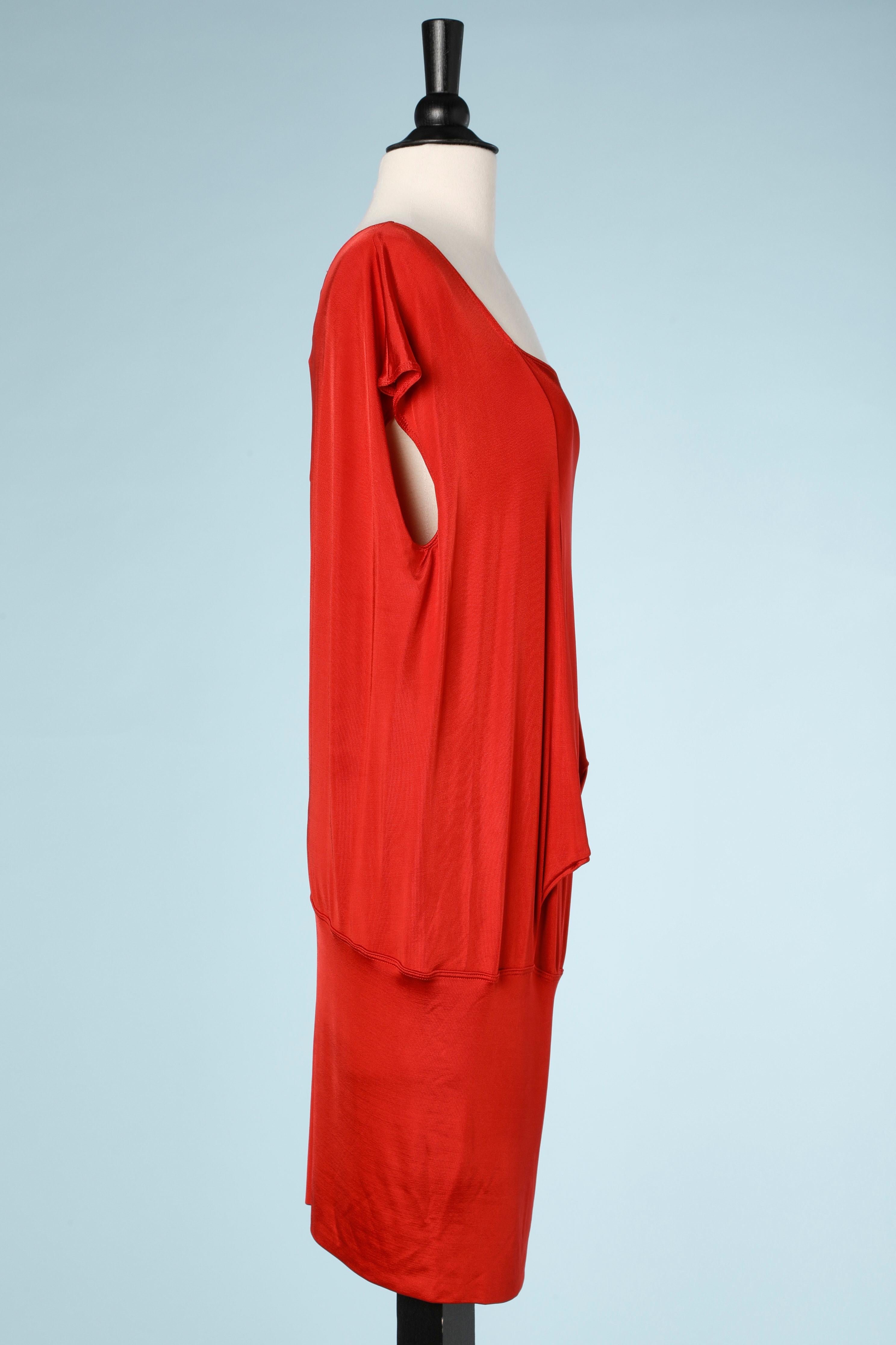 Women's Red rayon jersey asymmetrical dress Anglomania by Vivienne Westwood  For Sale