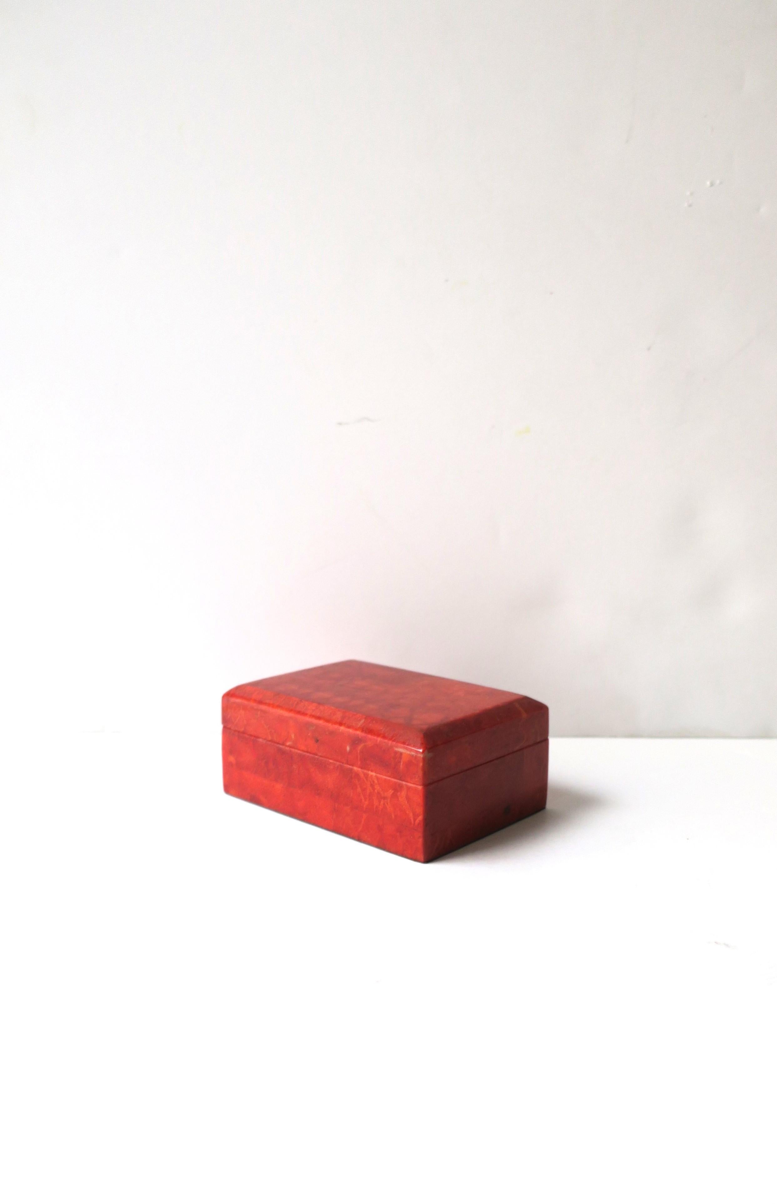 Modern Red Resin Jewelry Box For Sale