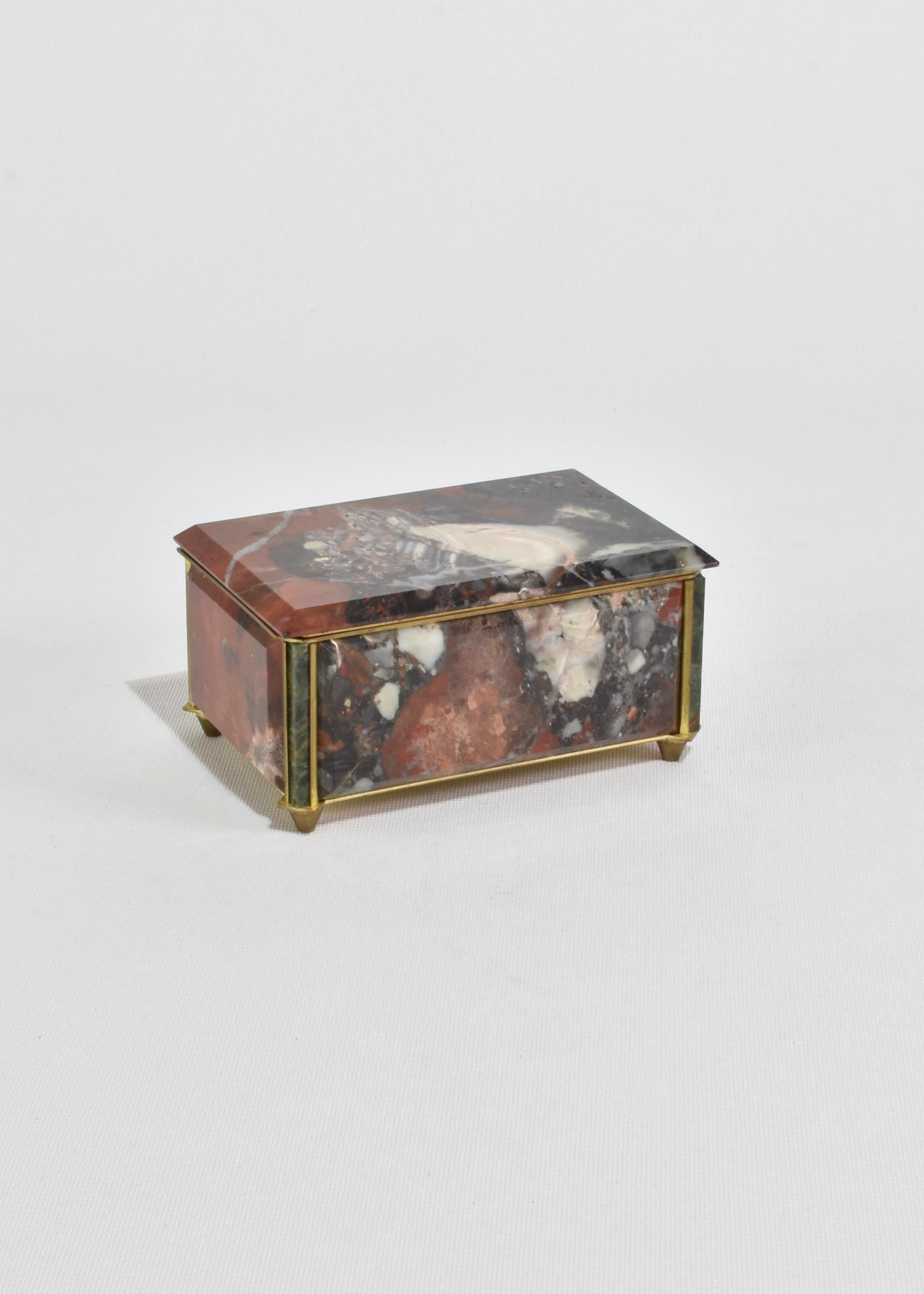Hand-Crafted Red Rhodonite Jewelry Box For Sale