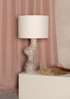 Red Ribbed Ceramic Venuso Table Lamp by Simone & Marcel