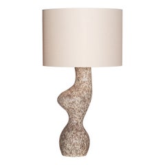 Lampada da tavolo Venuso in ceramica a coste rosse di Simone & Marcel