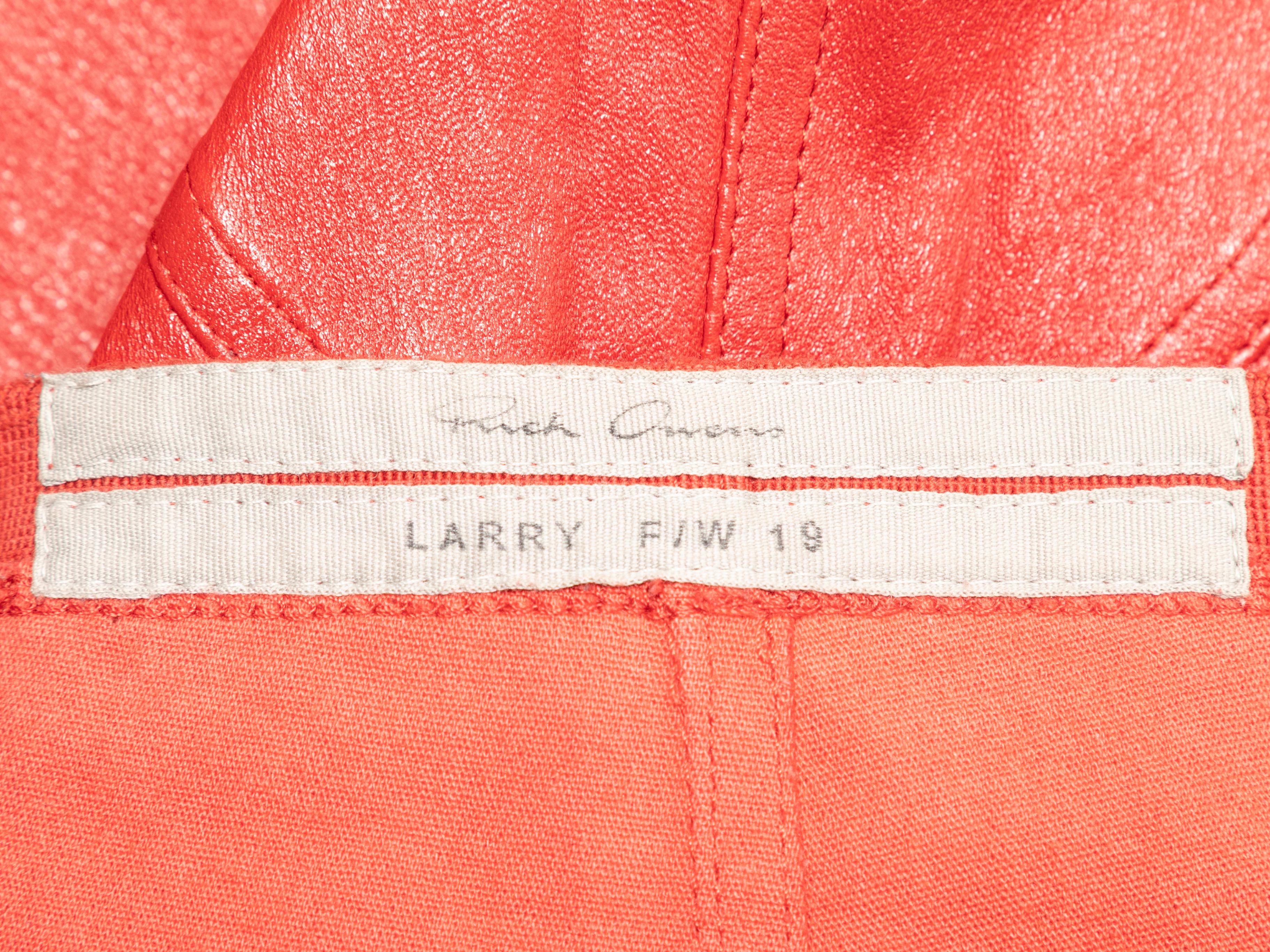 Leggings in pelle rossa di Rick Owens taglia US 8 In condizioni buone in vendita a New York, NY