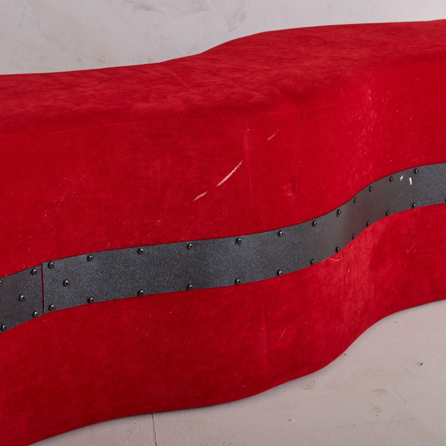 Red Ripple Bench by Laurinda Spear for Coalesse In Good Condition In Chicago, IL